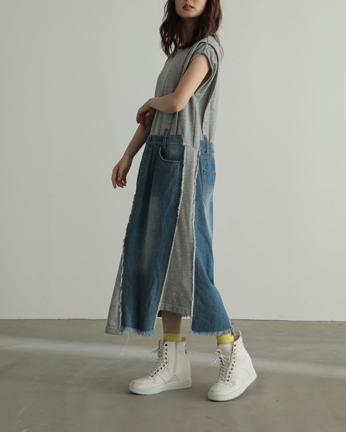 denim pasting one piece