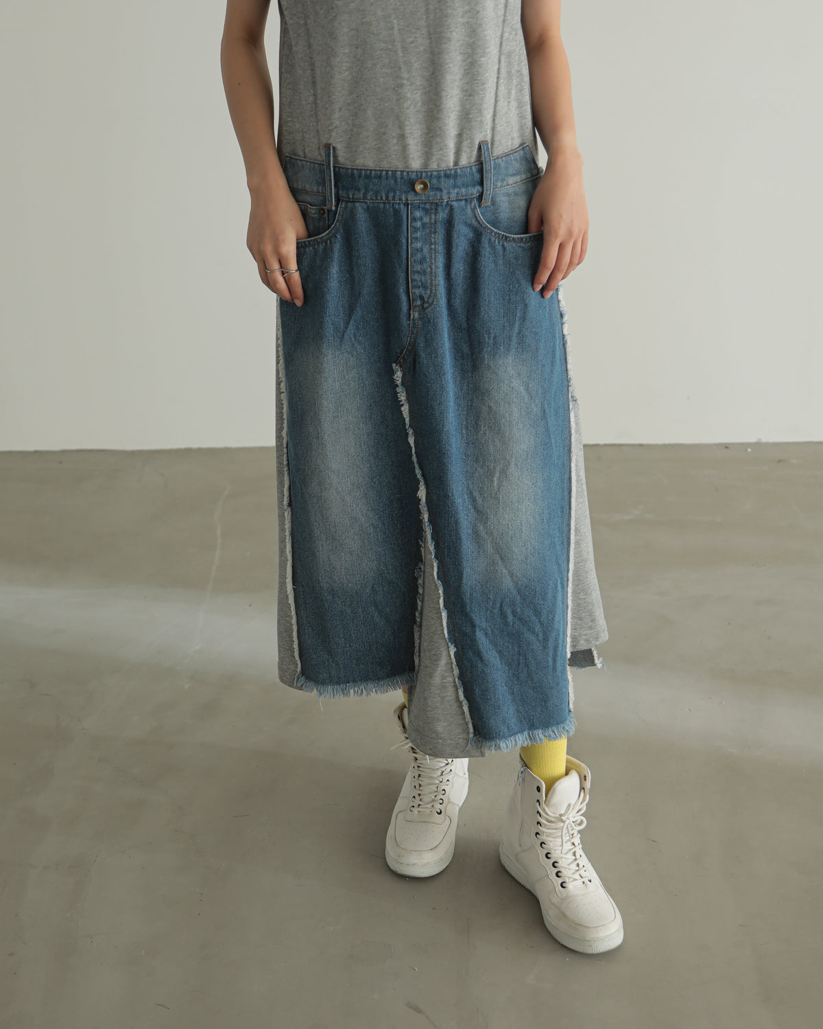 denim pasting one piece