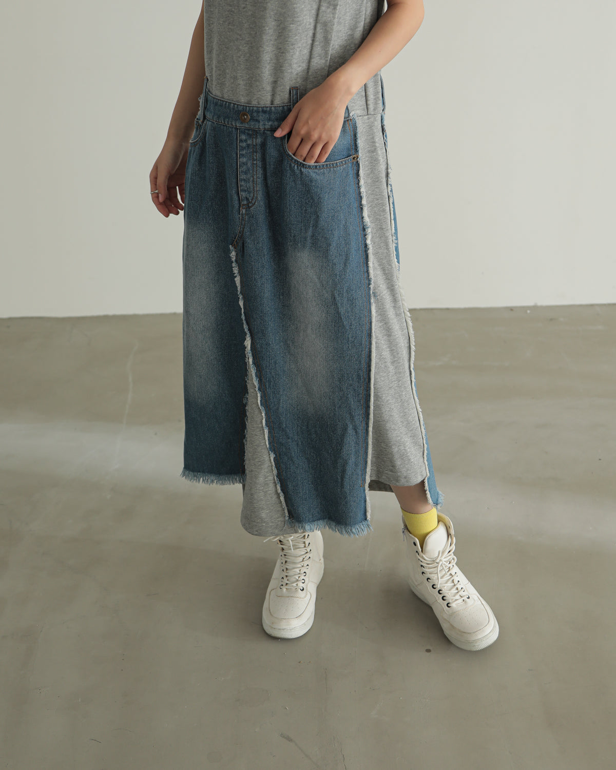 denim pasting one piece