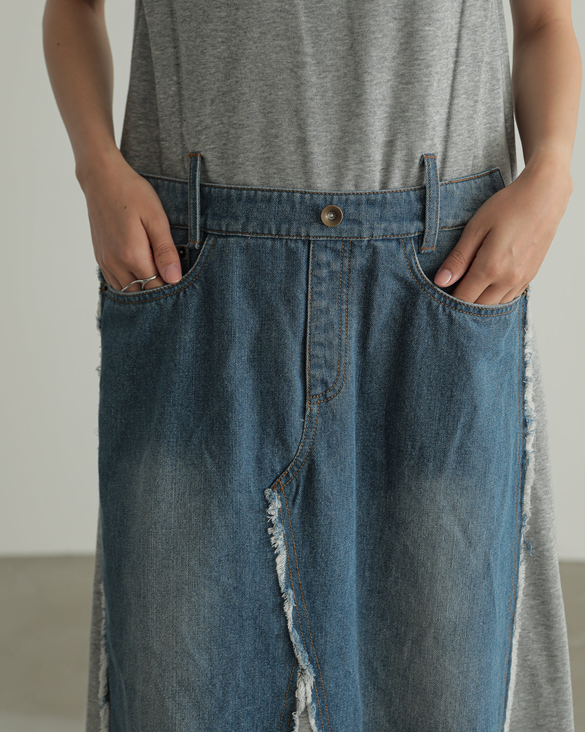 denim pasting one piece