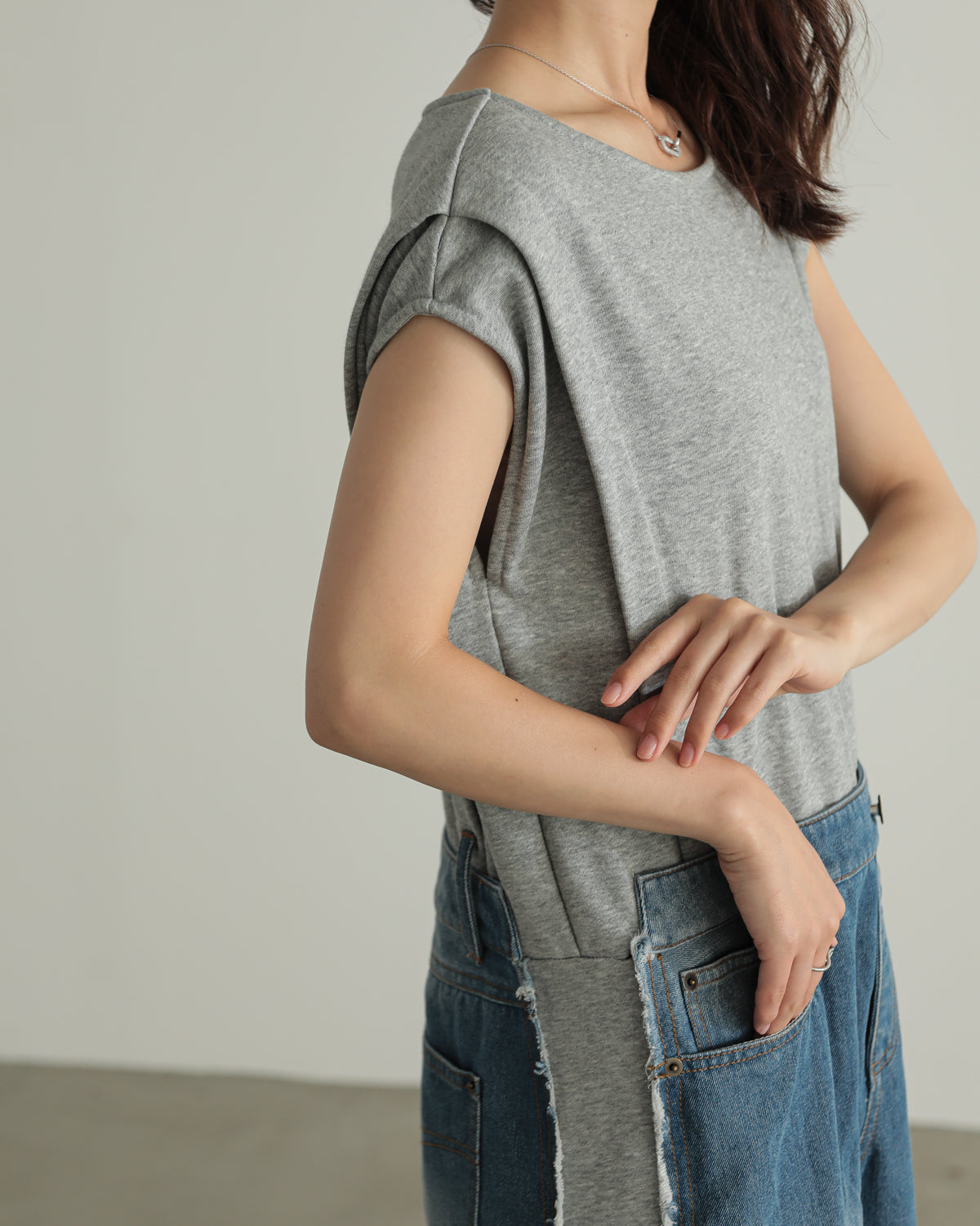denim pasting one piece