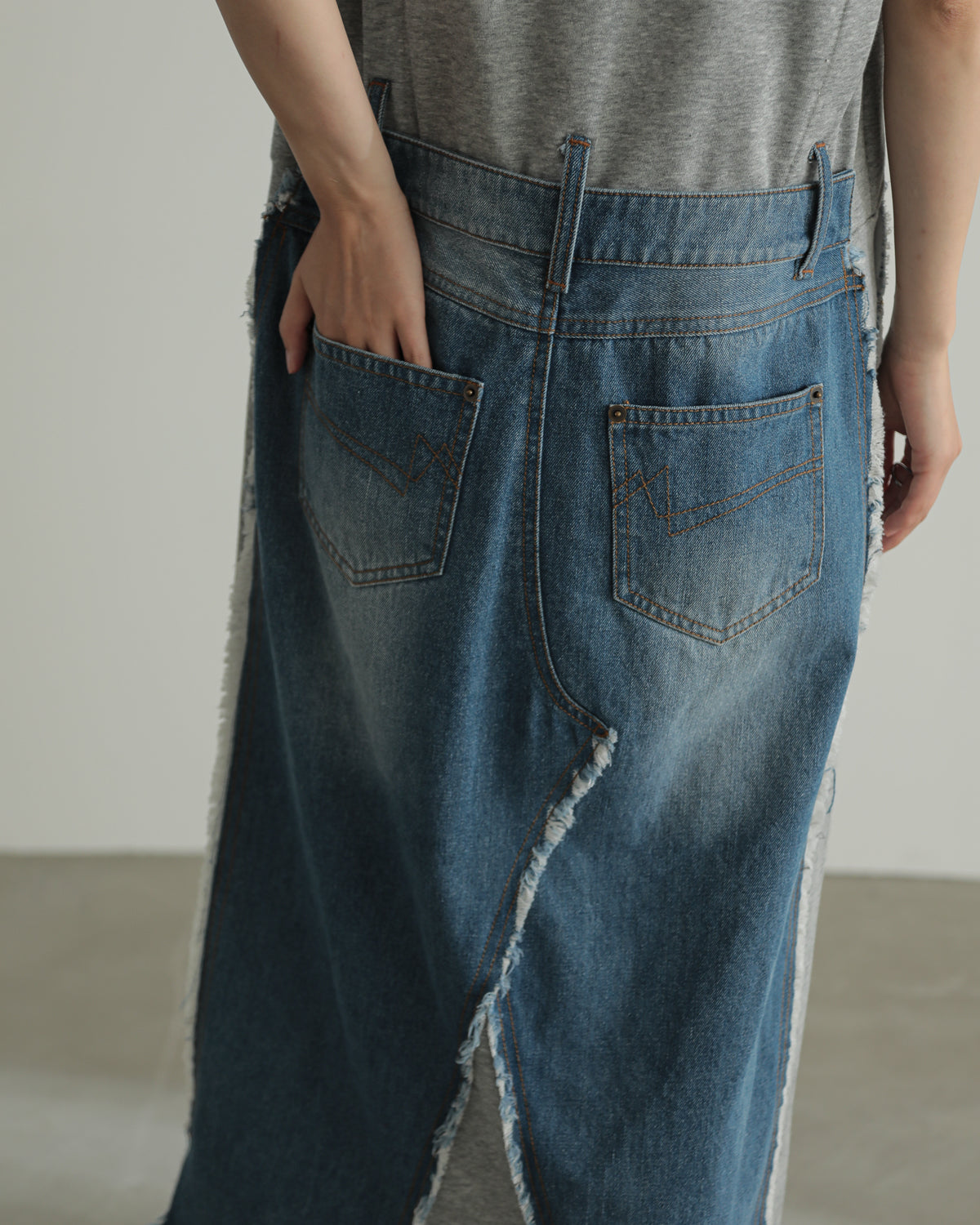 denim pasting one piece