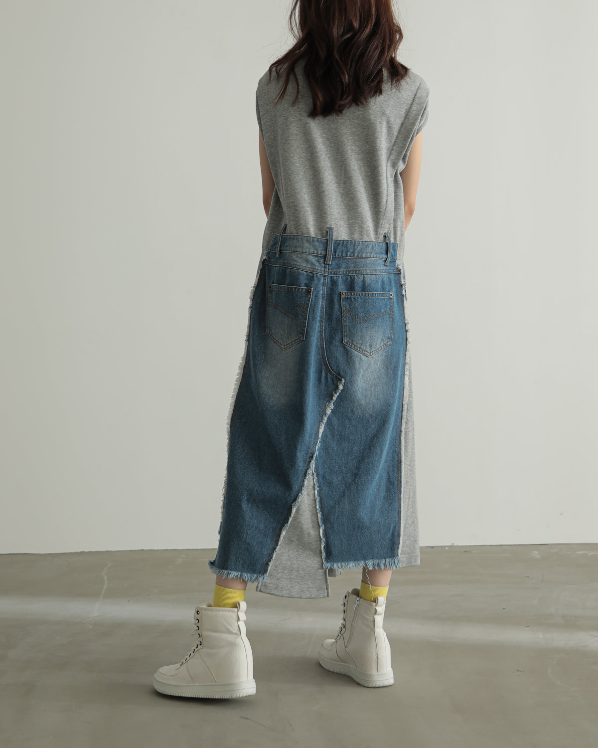 denim pasting one piece