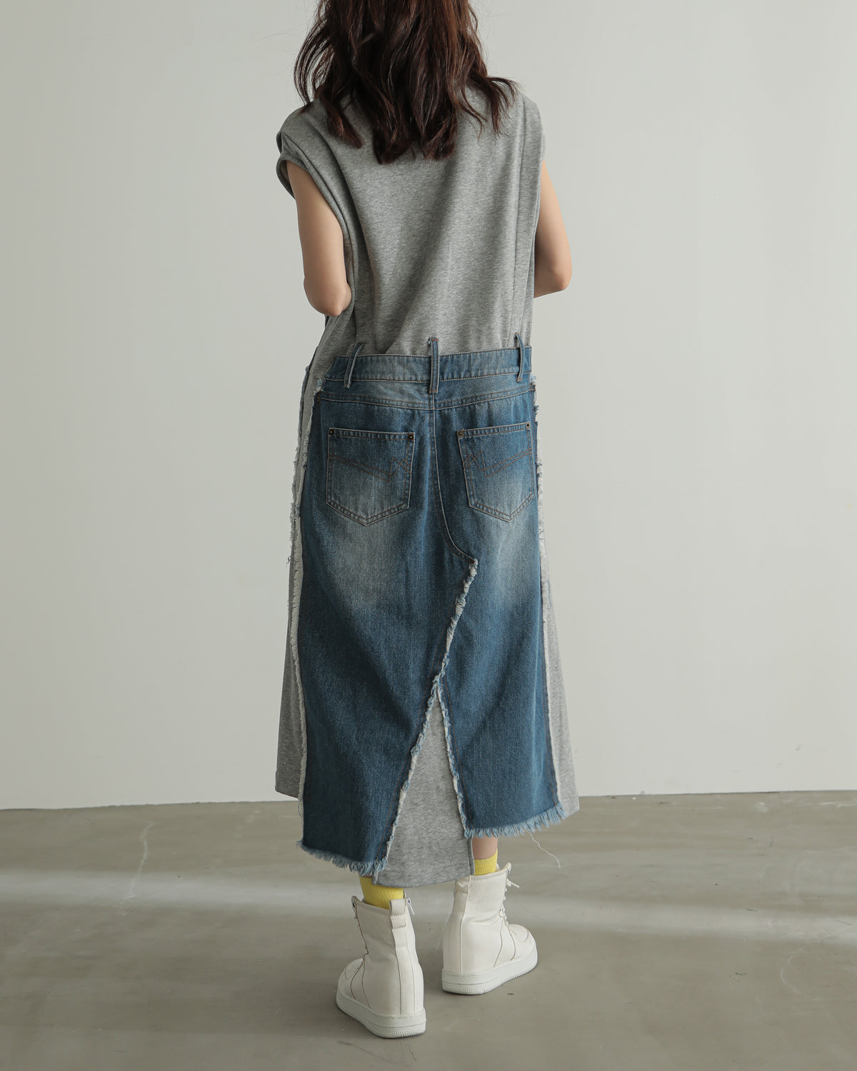 denim pasting one piece