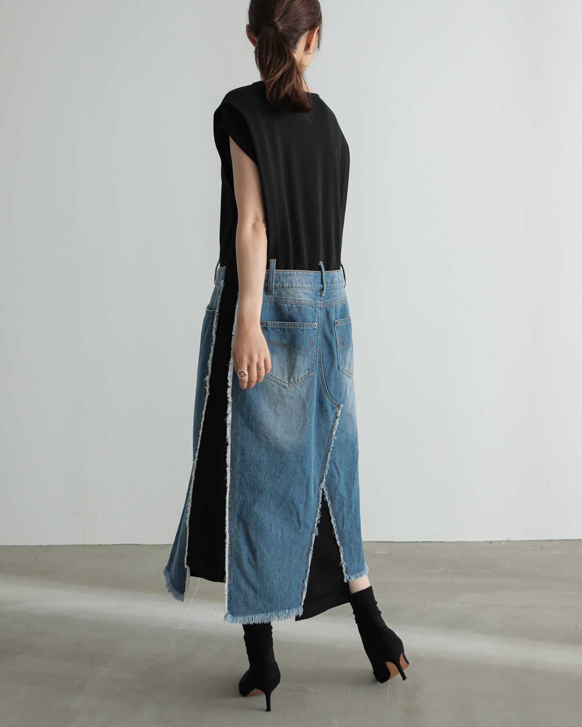 denim pasting one piece