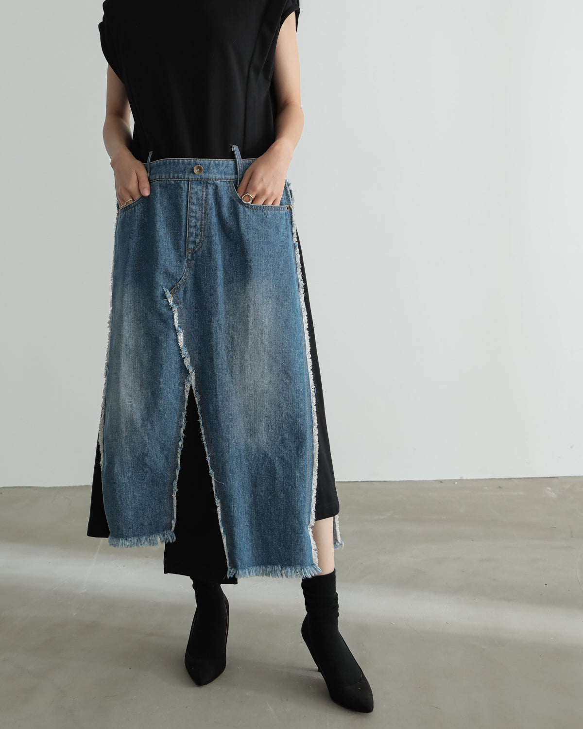 denim pasting one piece