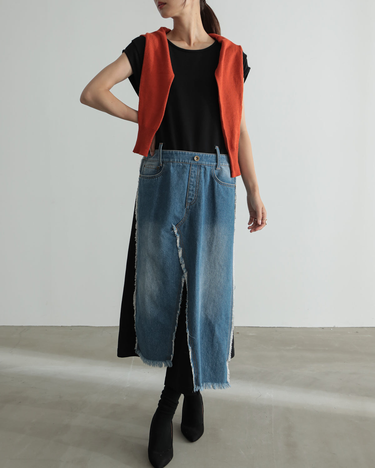 denim pasting one piece