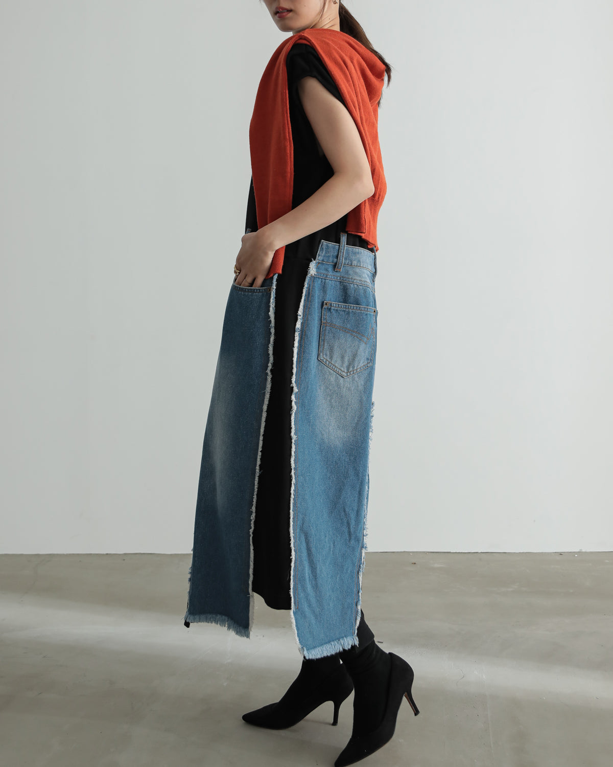 denim pasting one piece