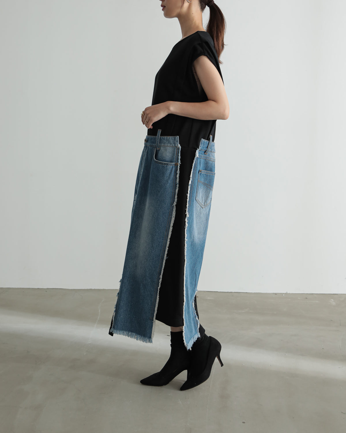 denim pasting one piece