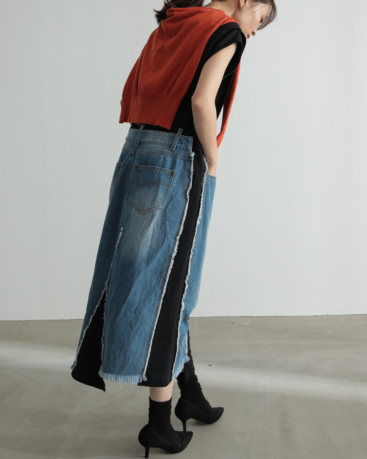 denim pasting one piece