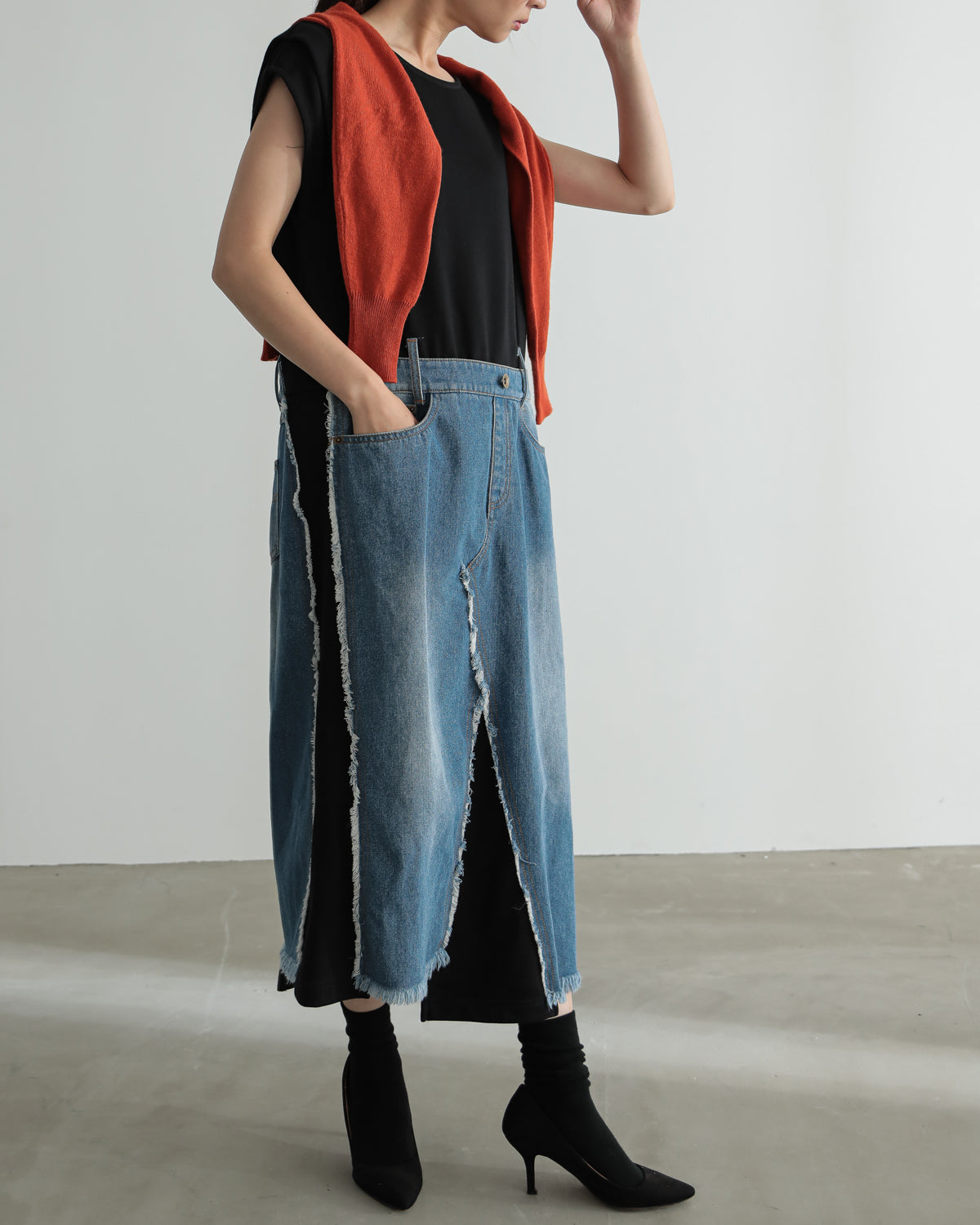 denim pasting one piece