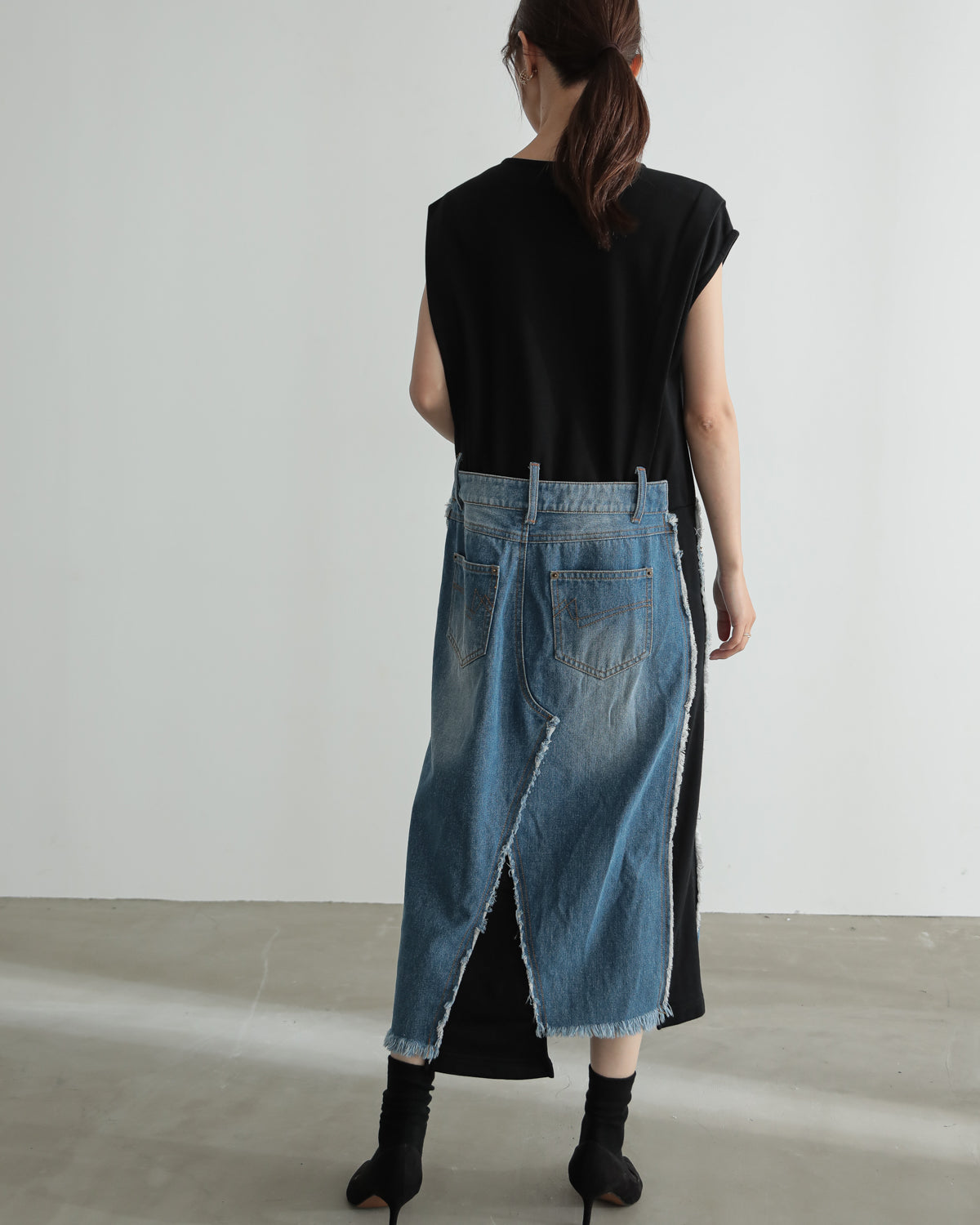 denim pasting one piece