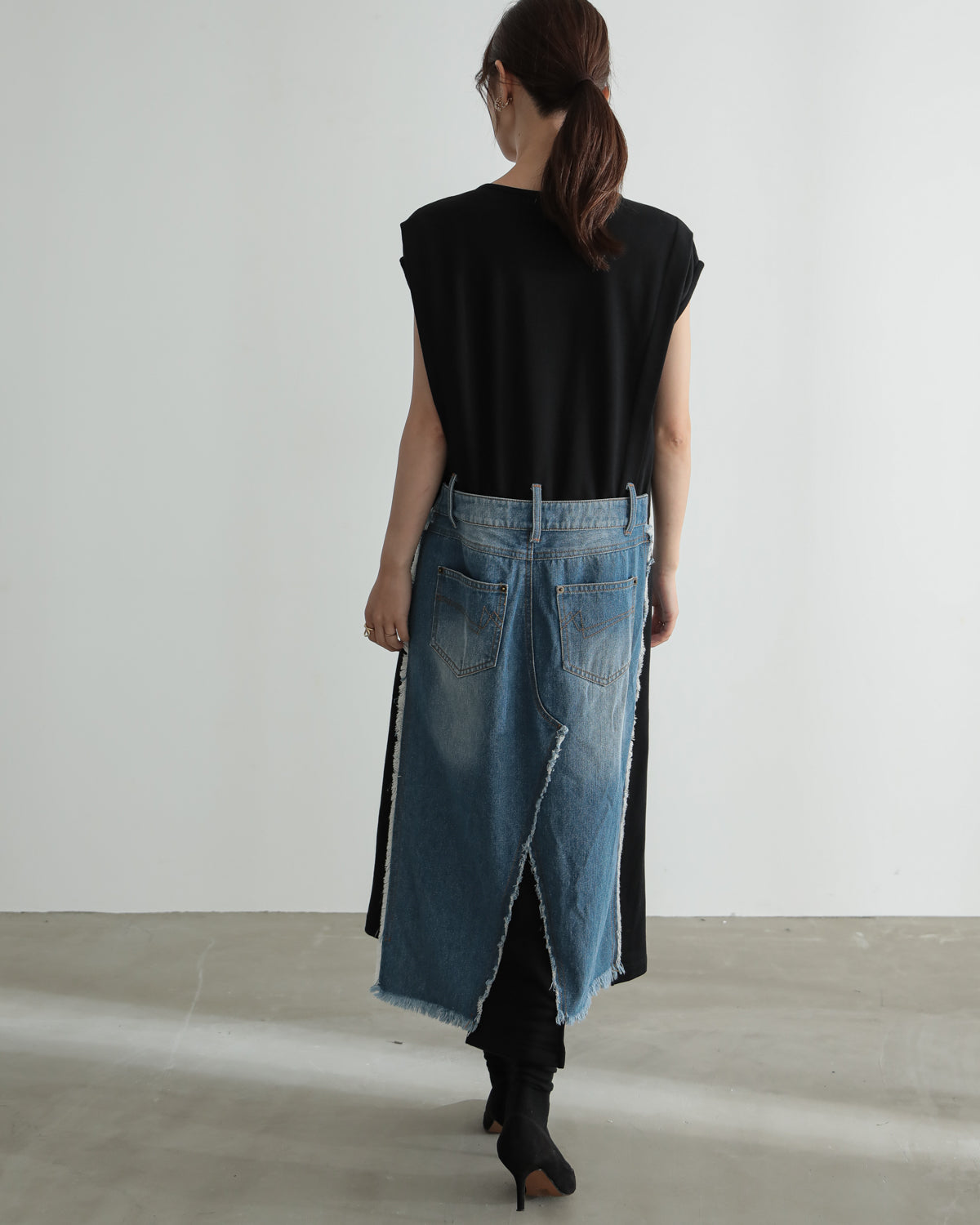 denim pasting one piece