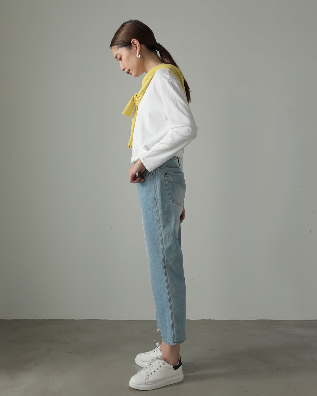 frill denim pants