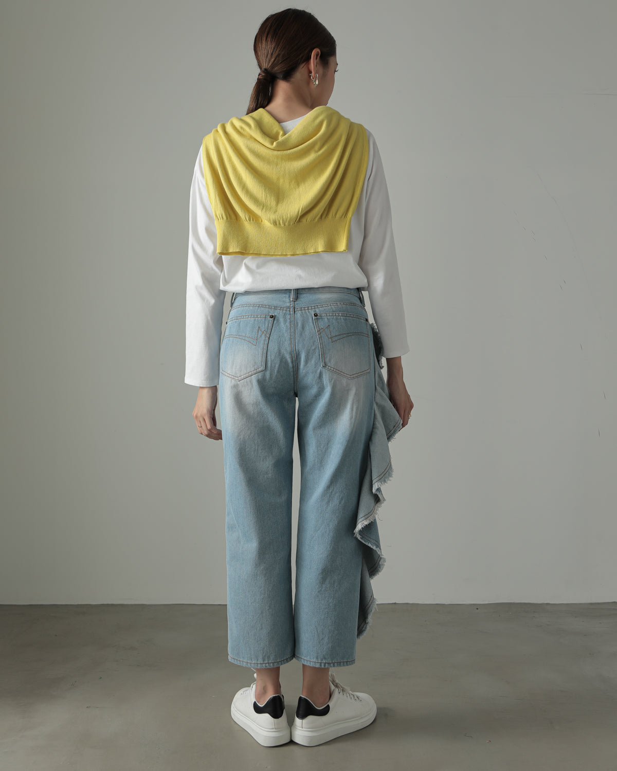 frill denim pants