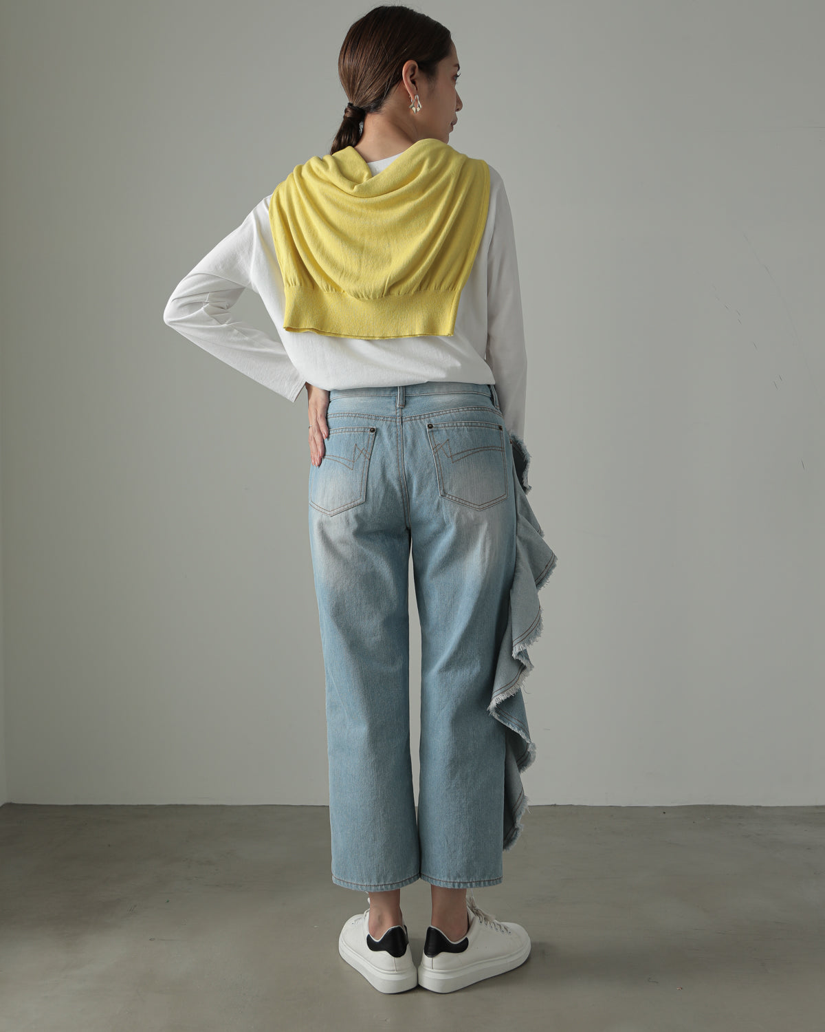 frill denim pants