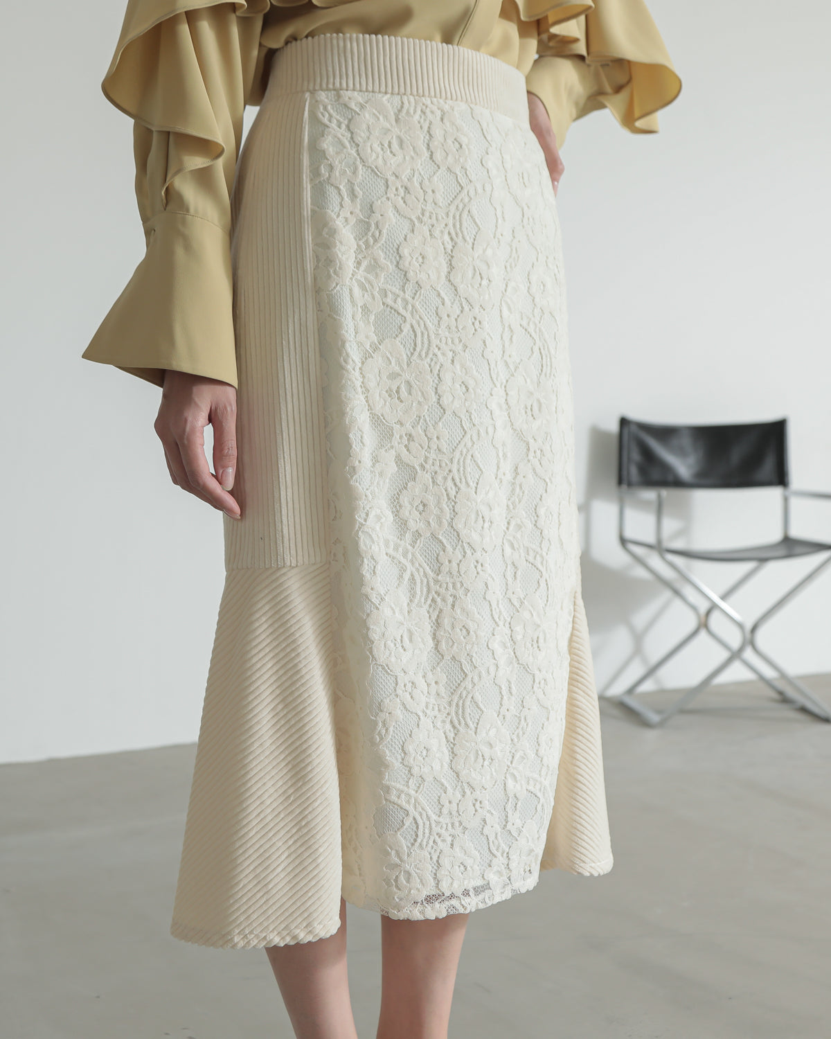 lace switching skirt