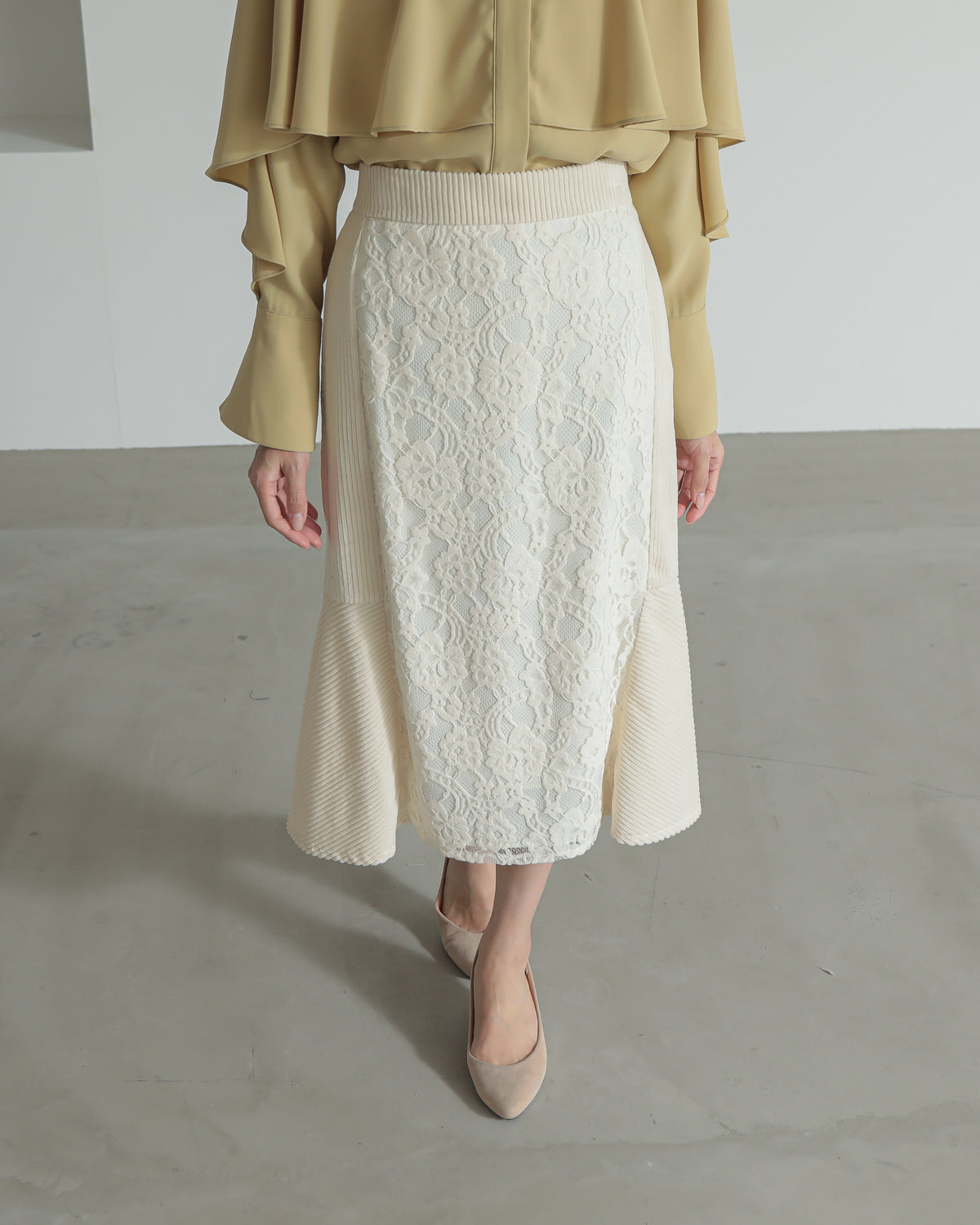 lace switching skirt