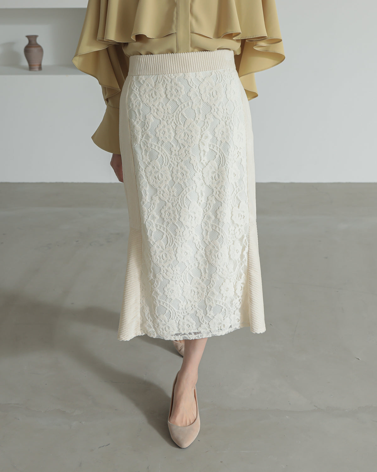 lace switching skirt