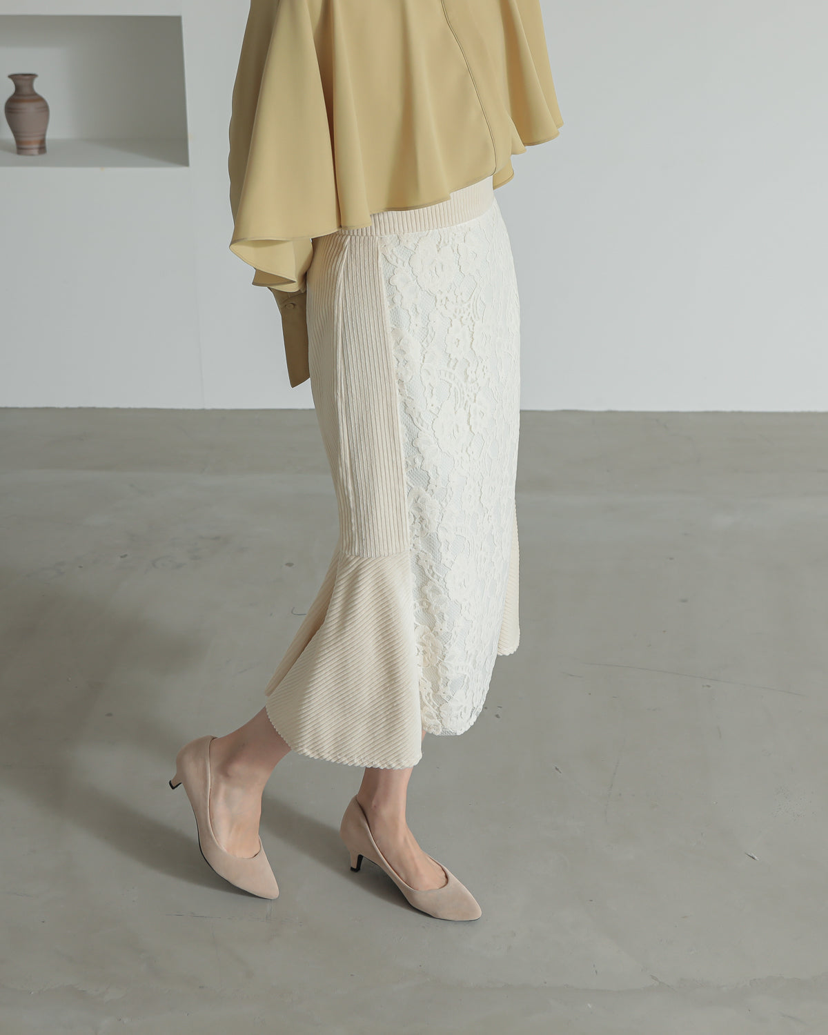 lace switching skirt