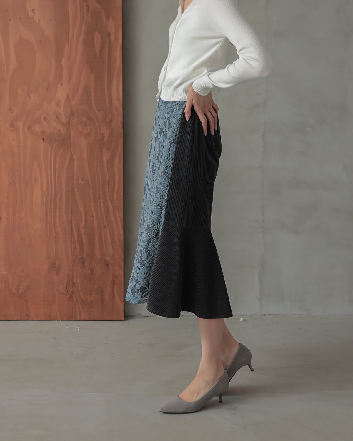 lace switching skirt