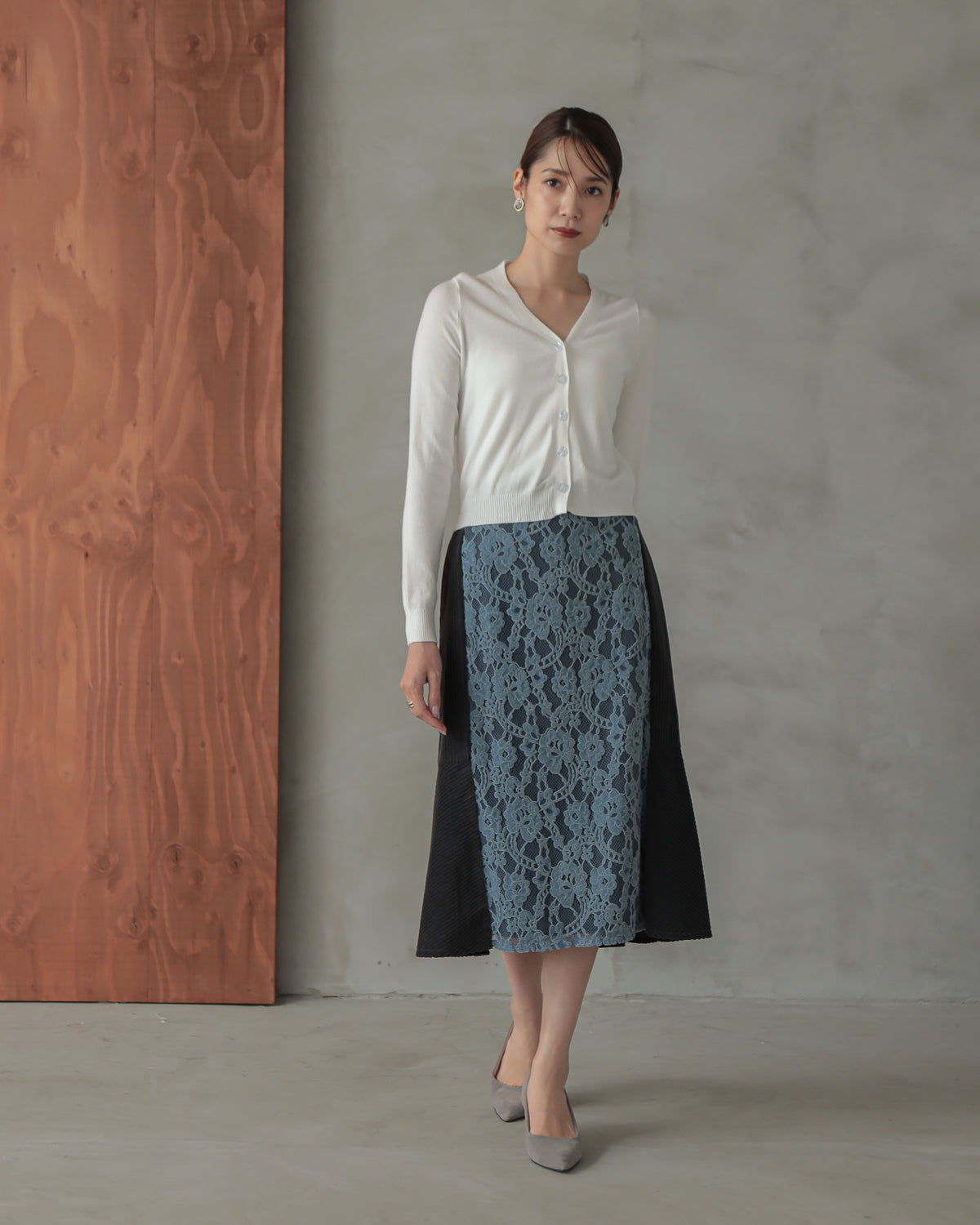 lace switching skirt