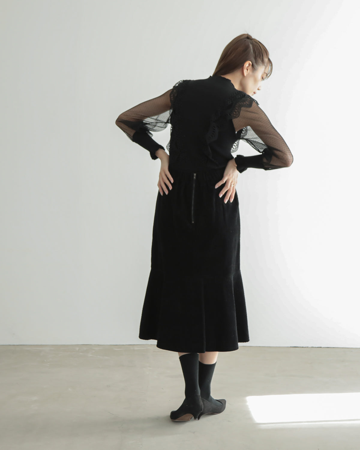 lace switching skirt