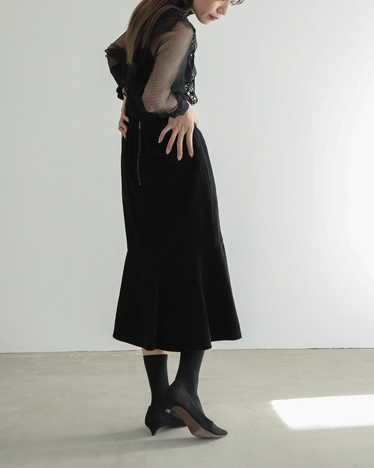 lace switching skirt