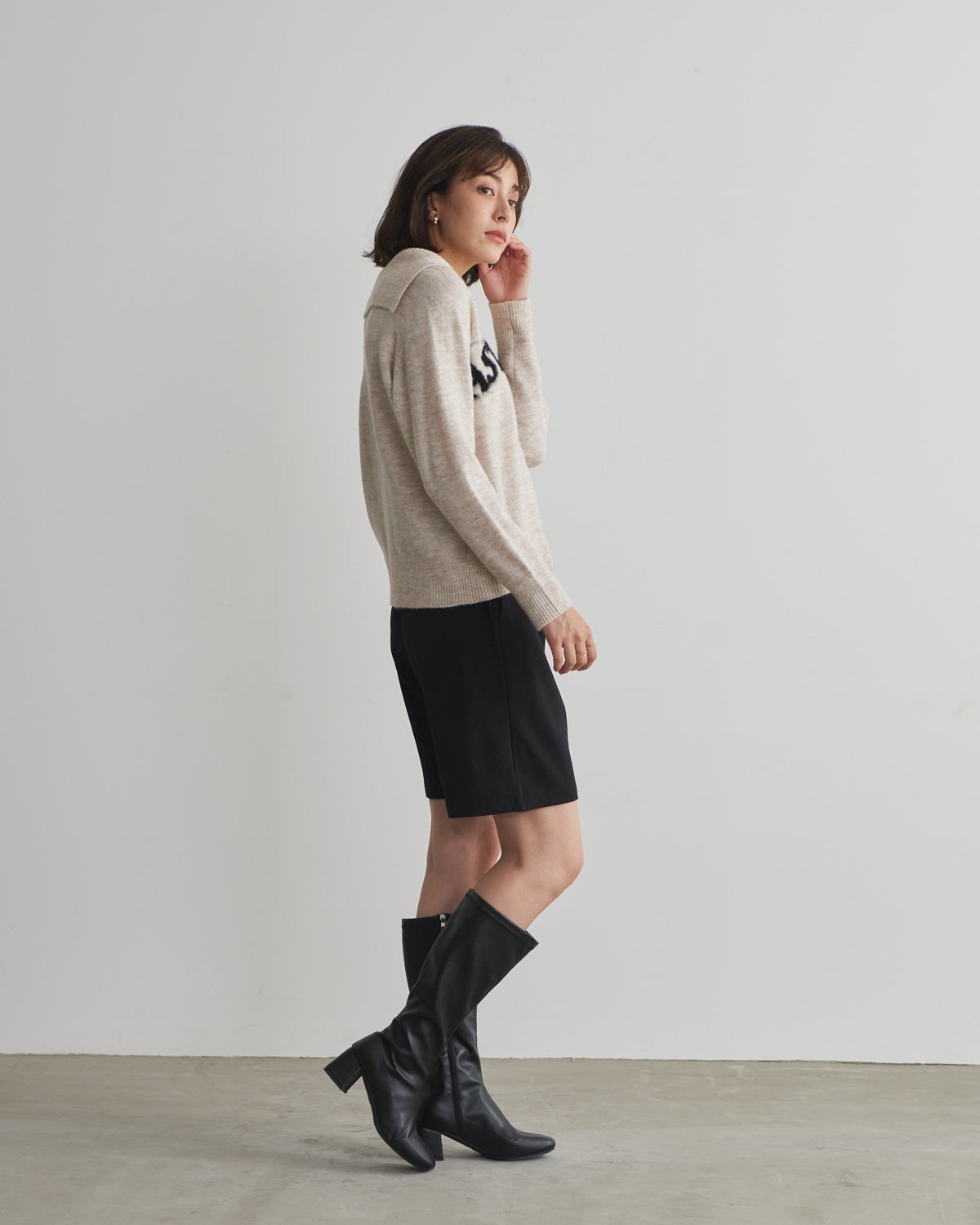 MIA jacquard logo pullover
