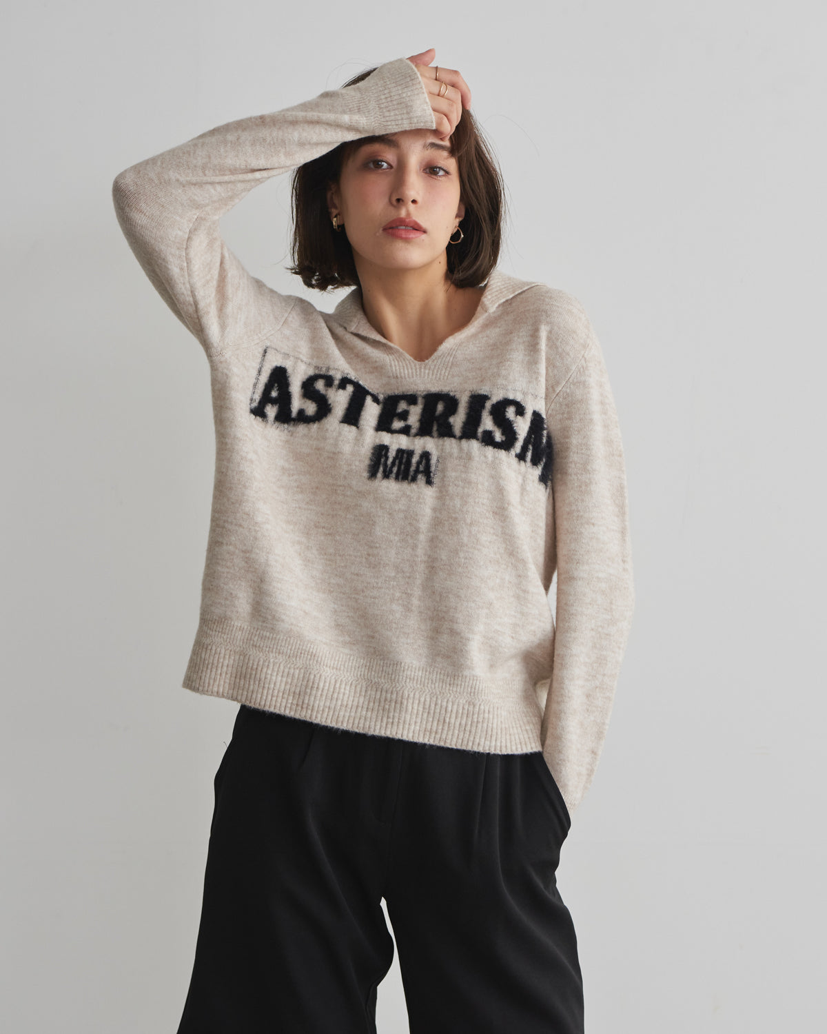MIA jacquard logo pullover