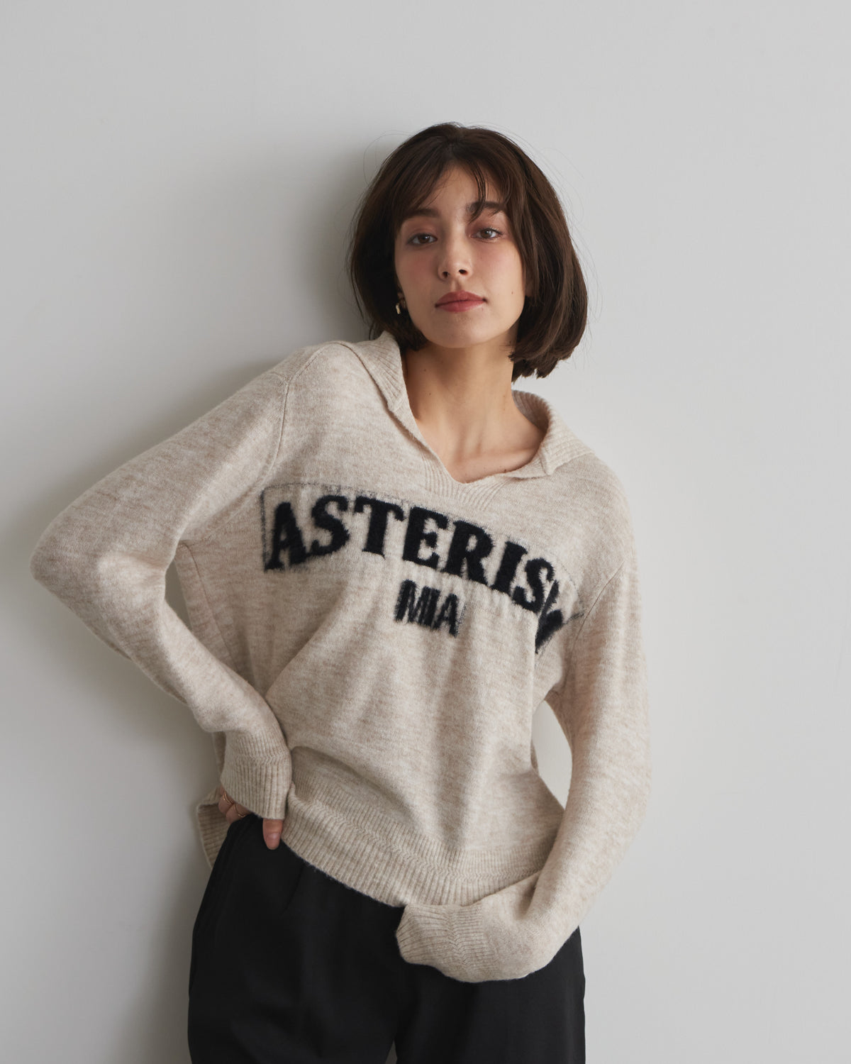 MIA jacquard logo pullover