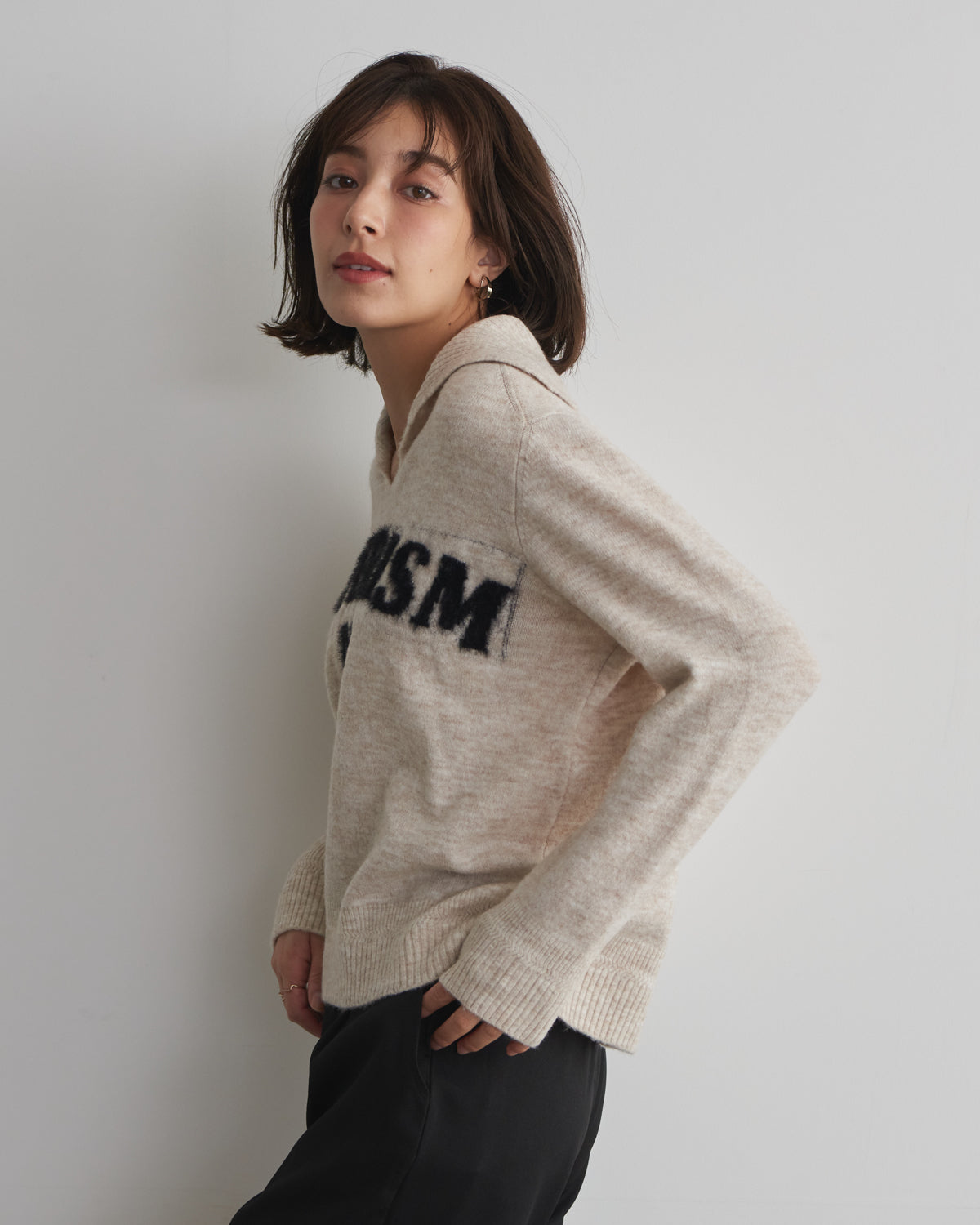 MIA jacquard logo pullover