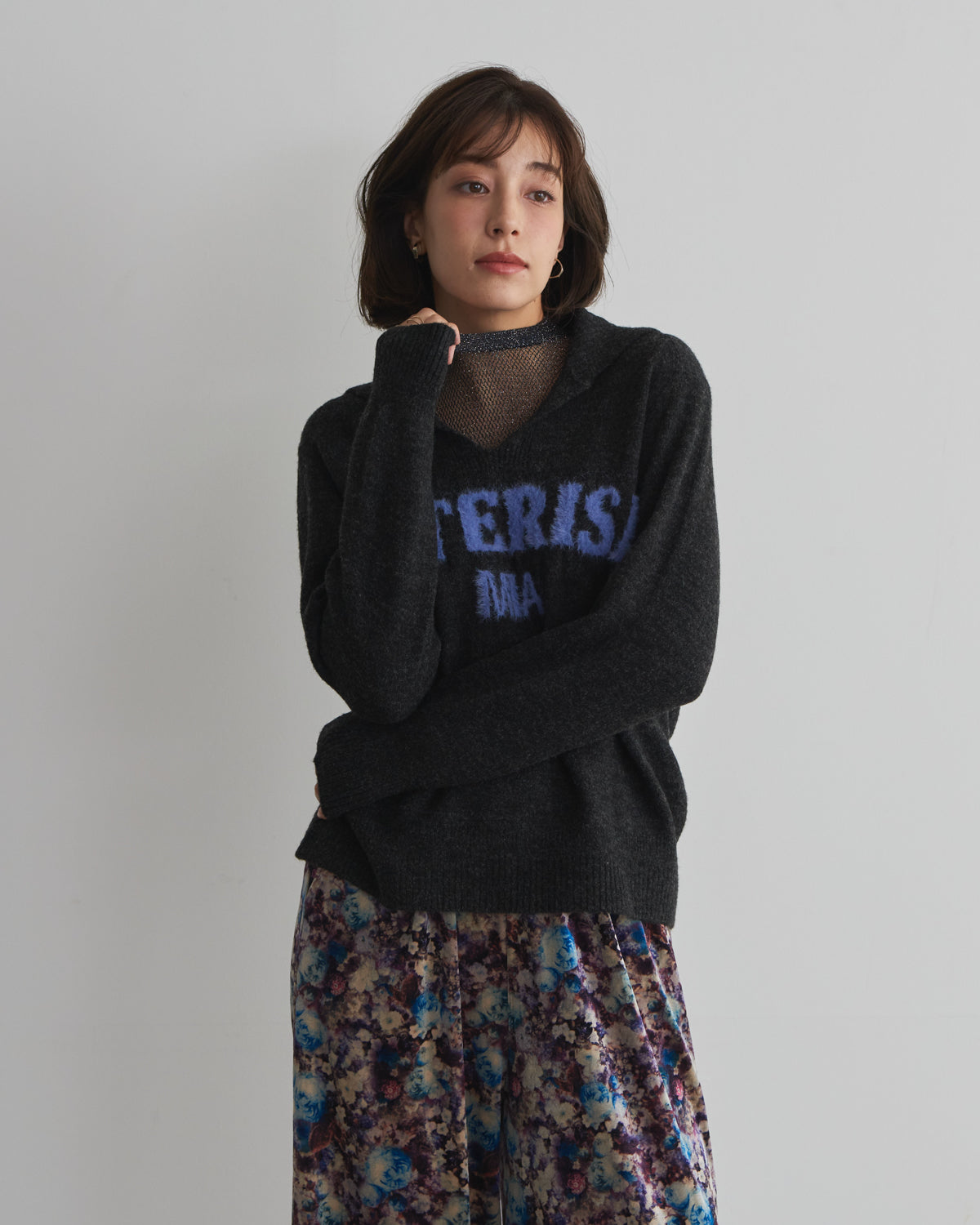 MIA jacquard logo pullover