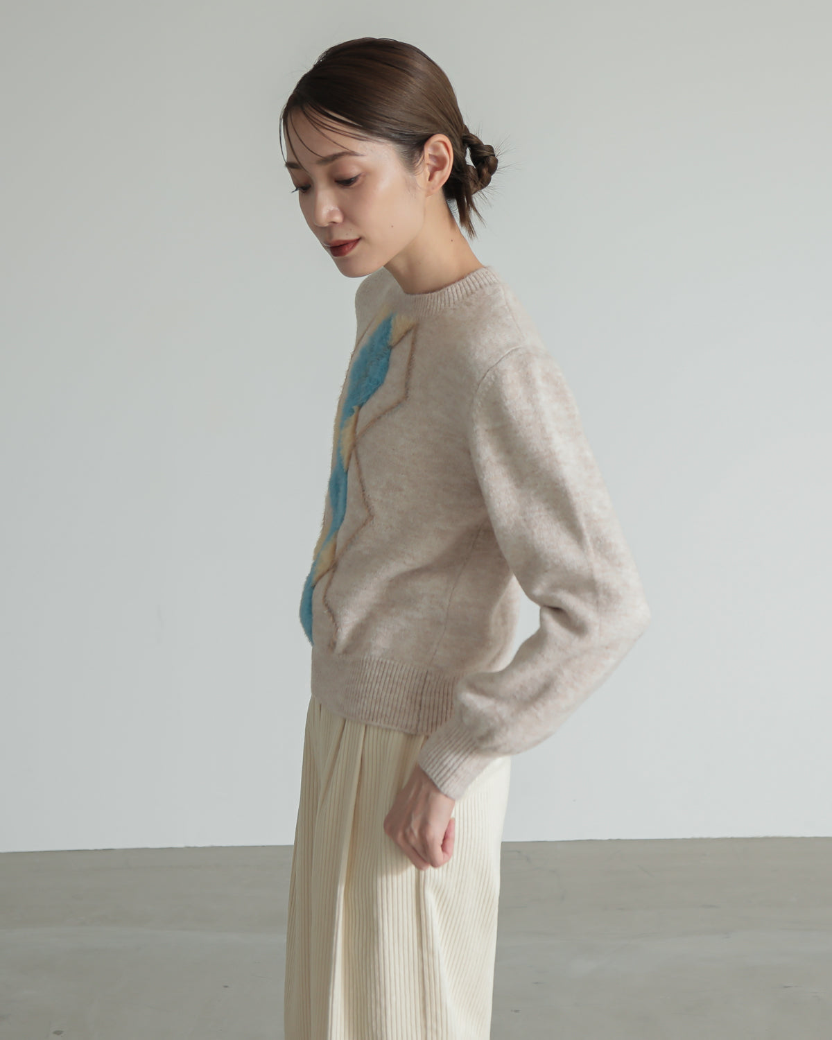 argyle jacquard pullover