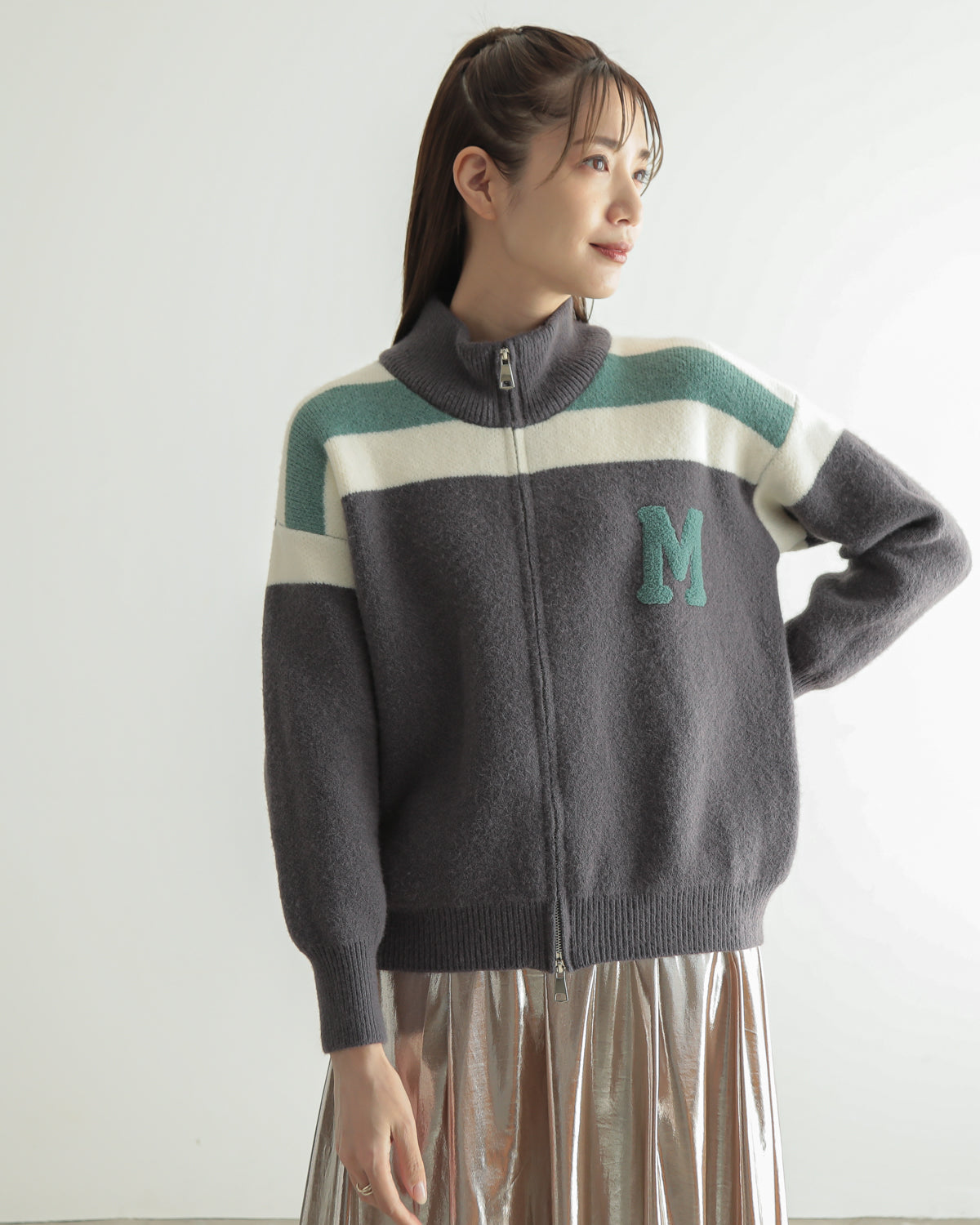 M patchwork cardigan