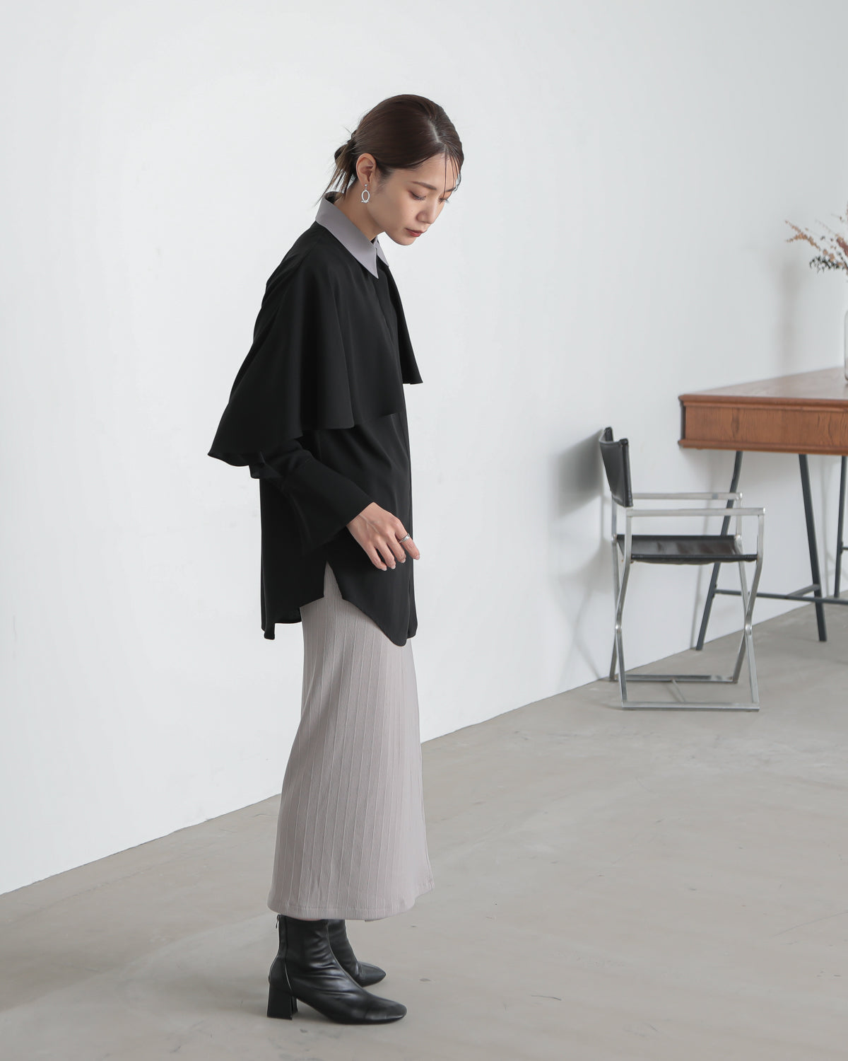 collar color blouse