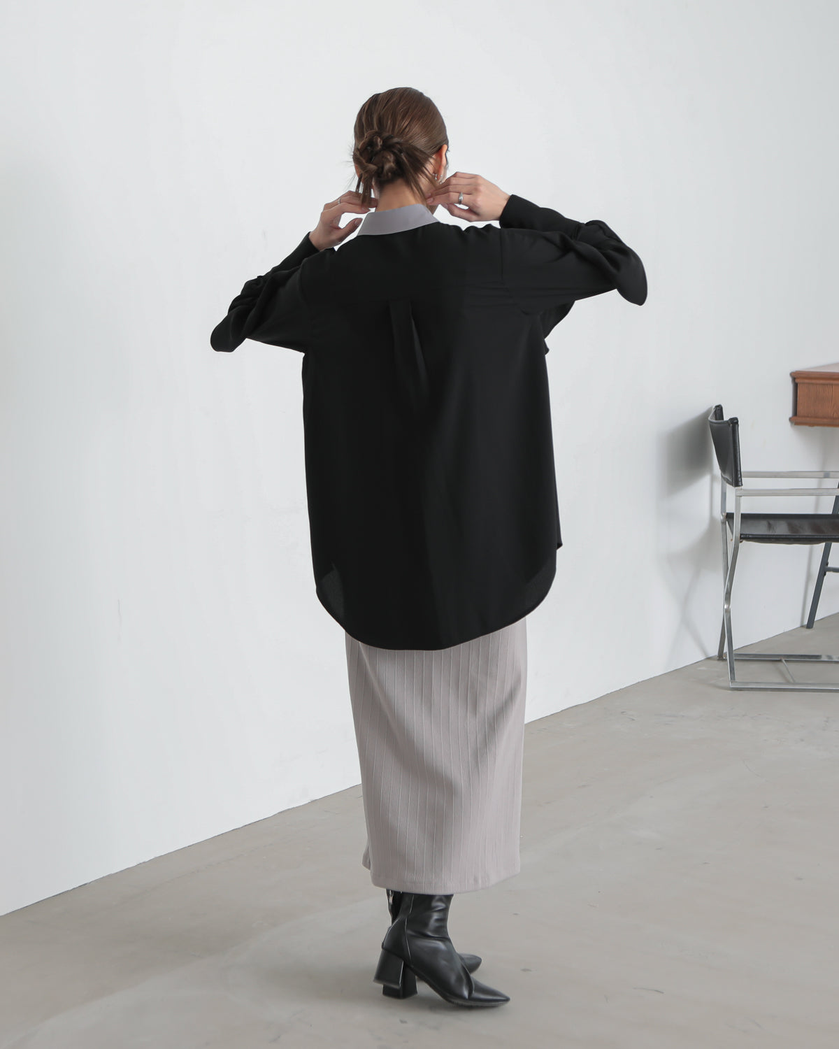 collar color blouse
