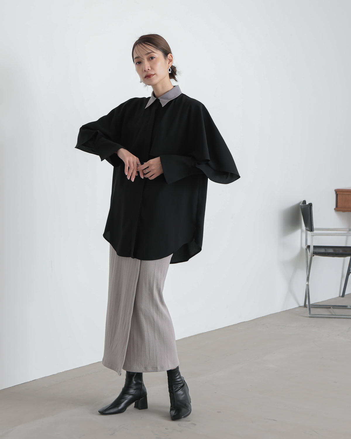 collar color blouse