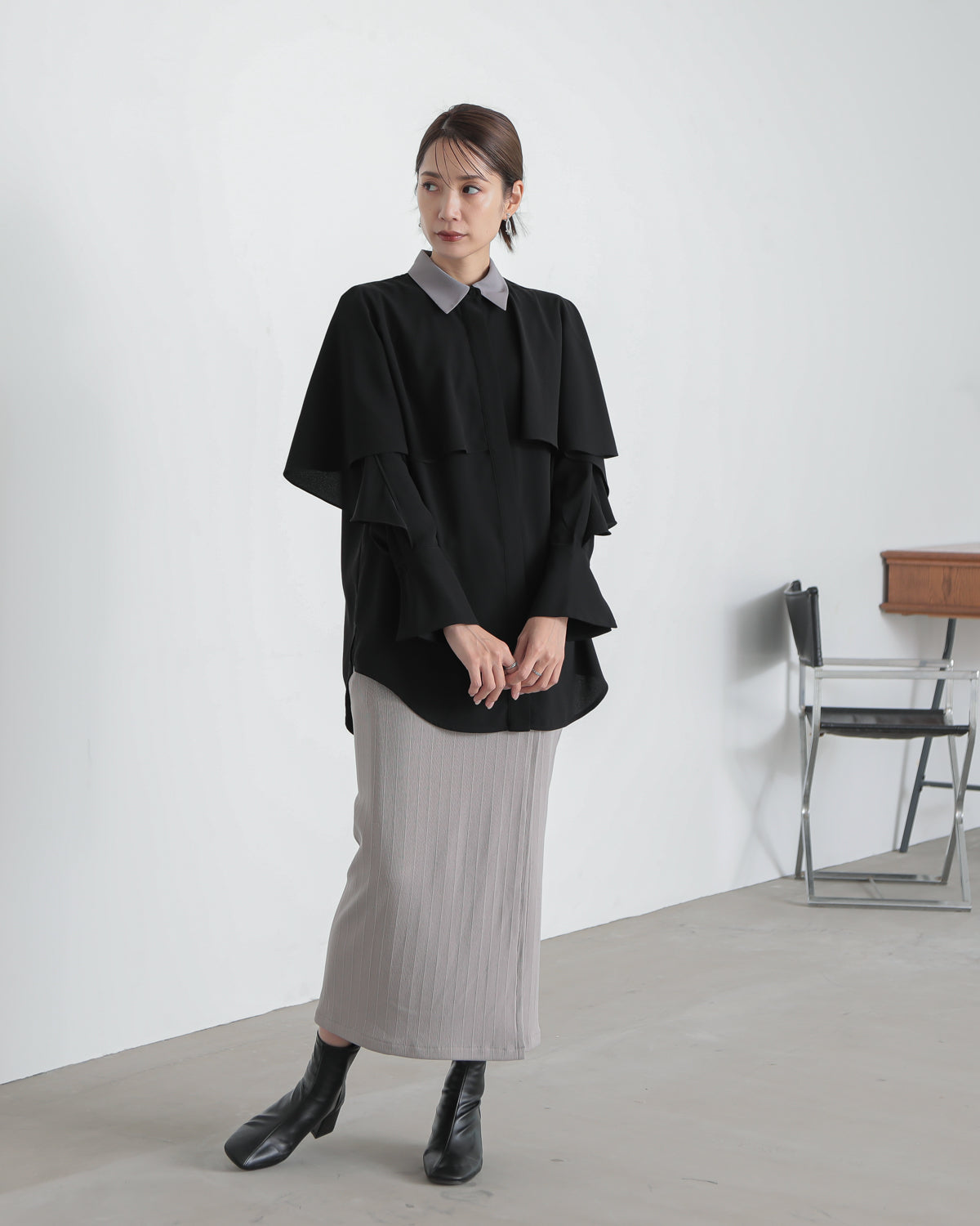 collar color blouse