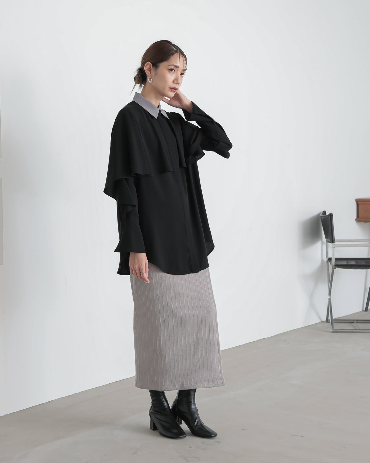 collar color blouse