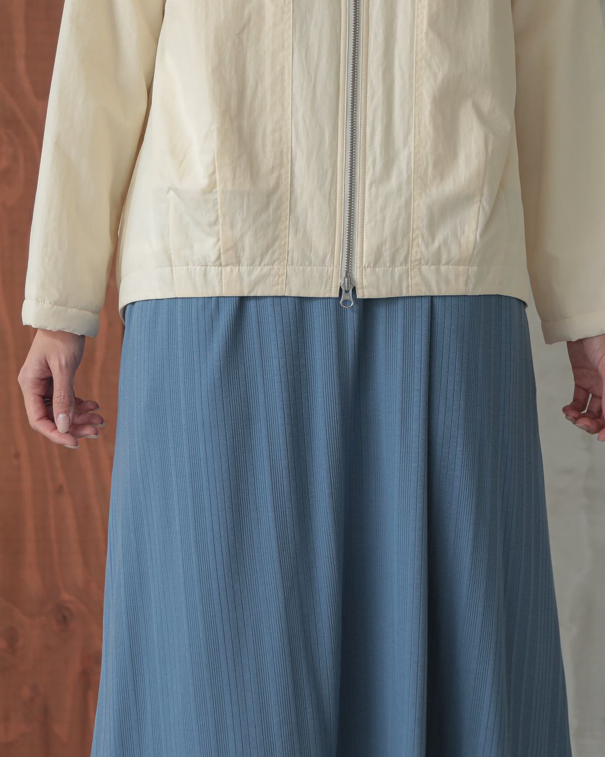 collarless padded jacket
