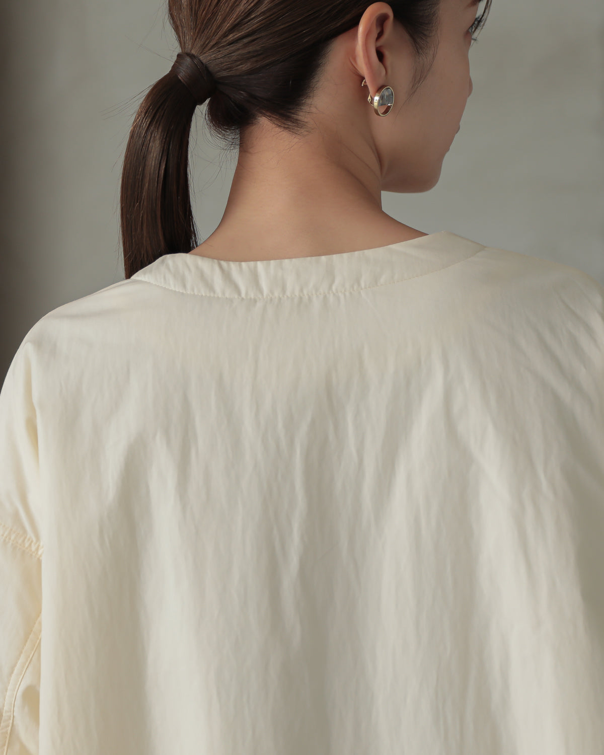 collarless padded jacket