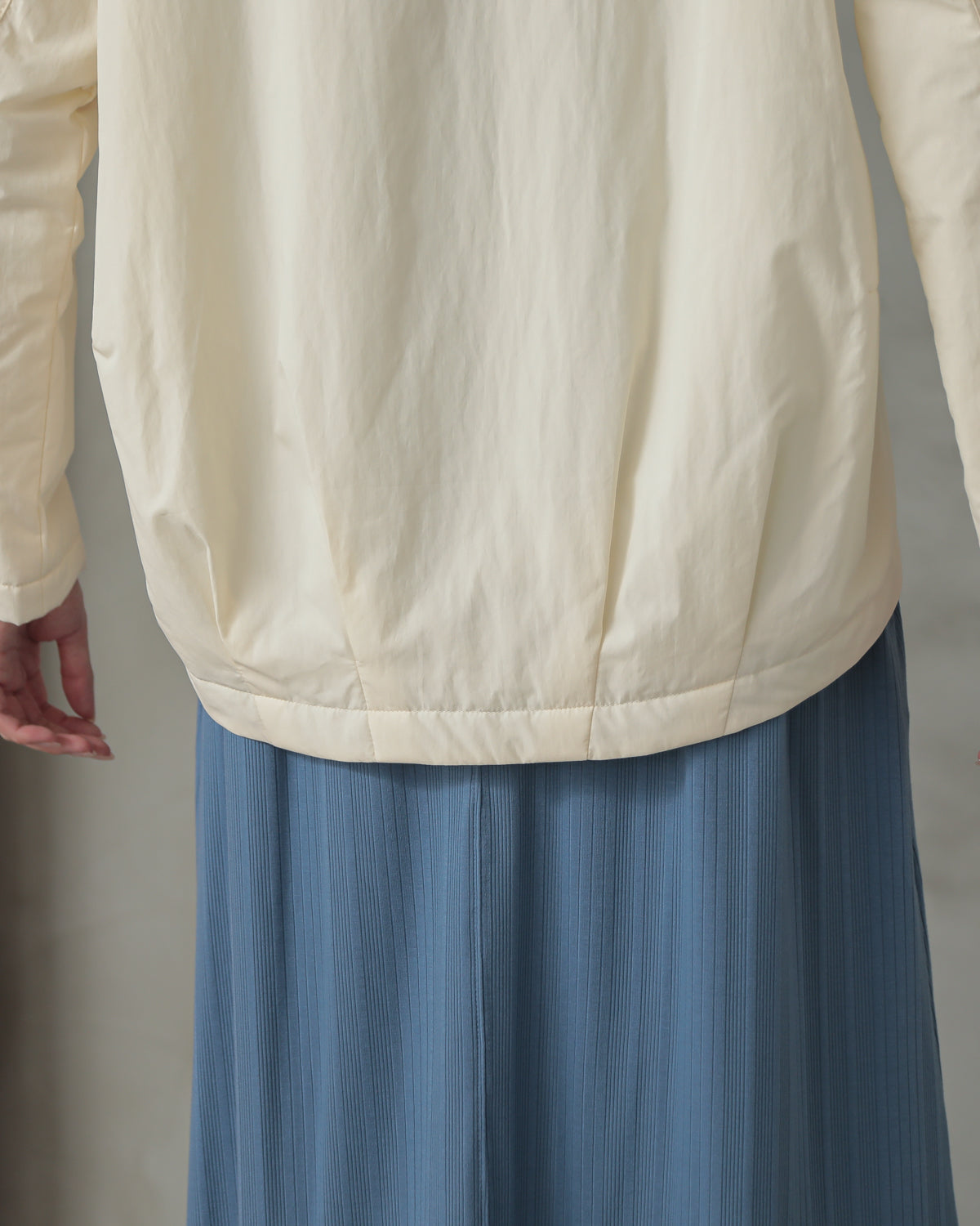 collarless padded jacket