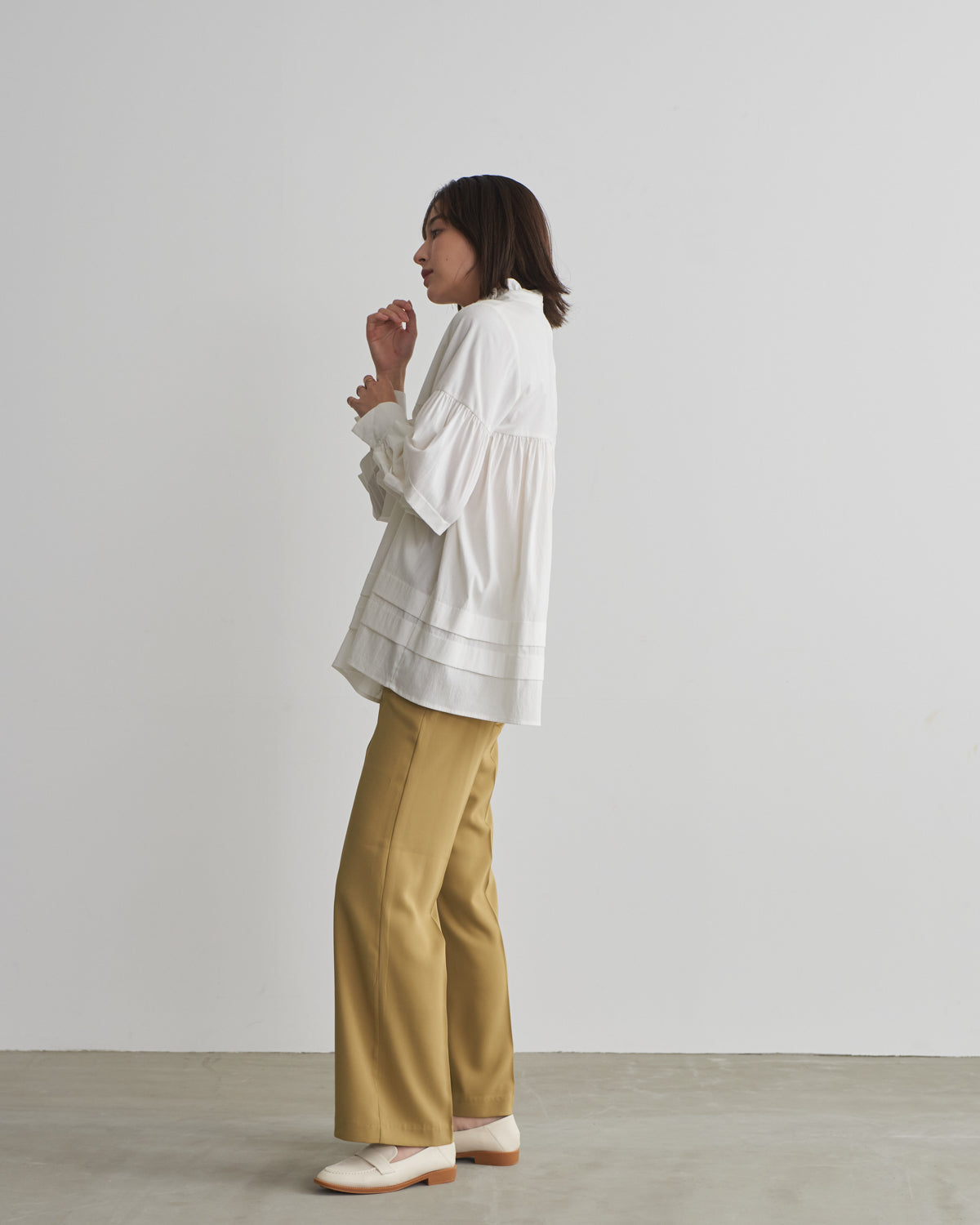corduroy block blouse