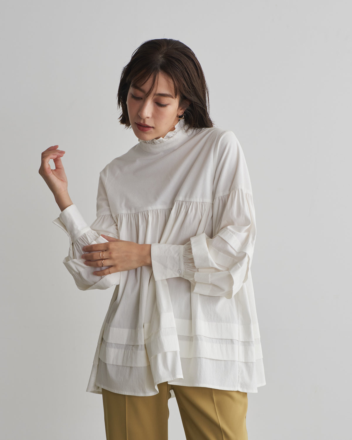corduroy block blouse