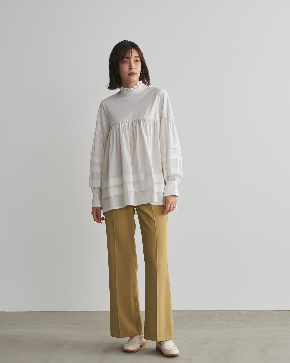 corduroy block blouse
