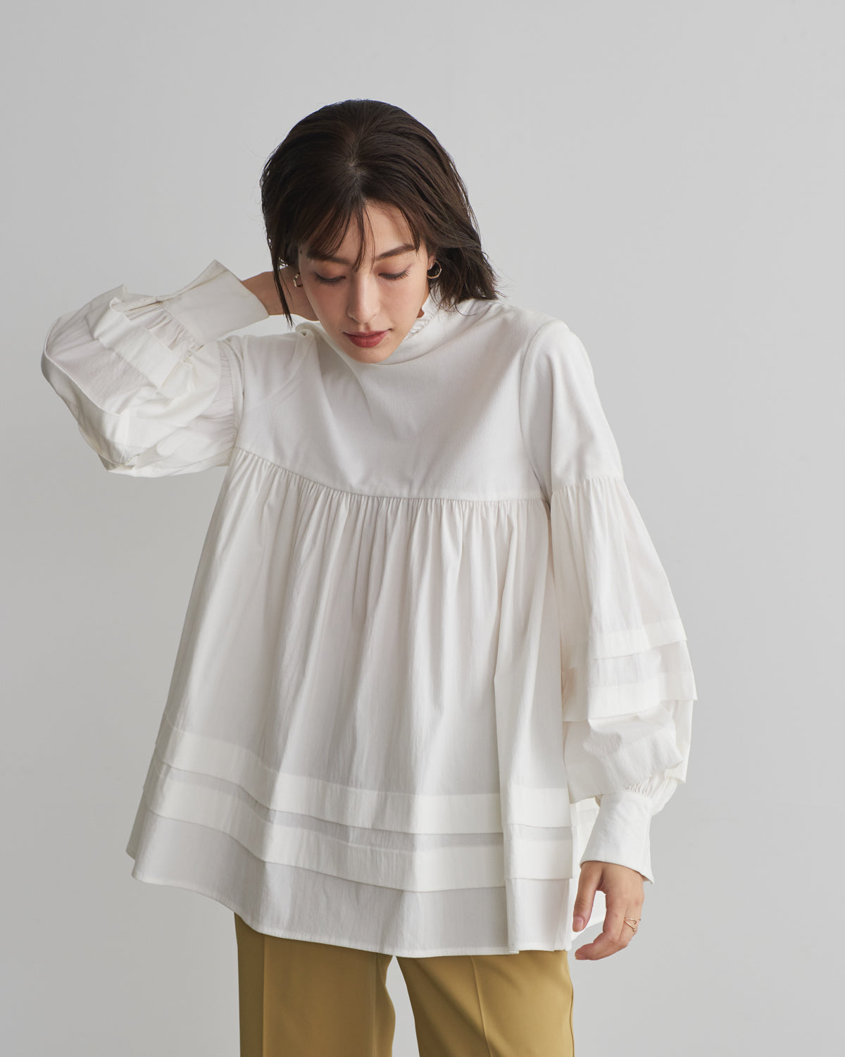 corduroy block blouse