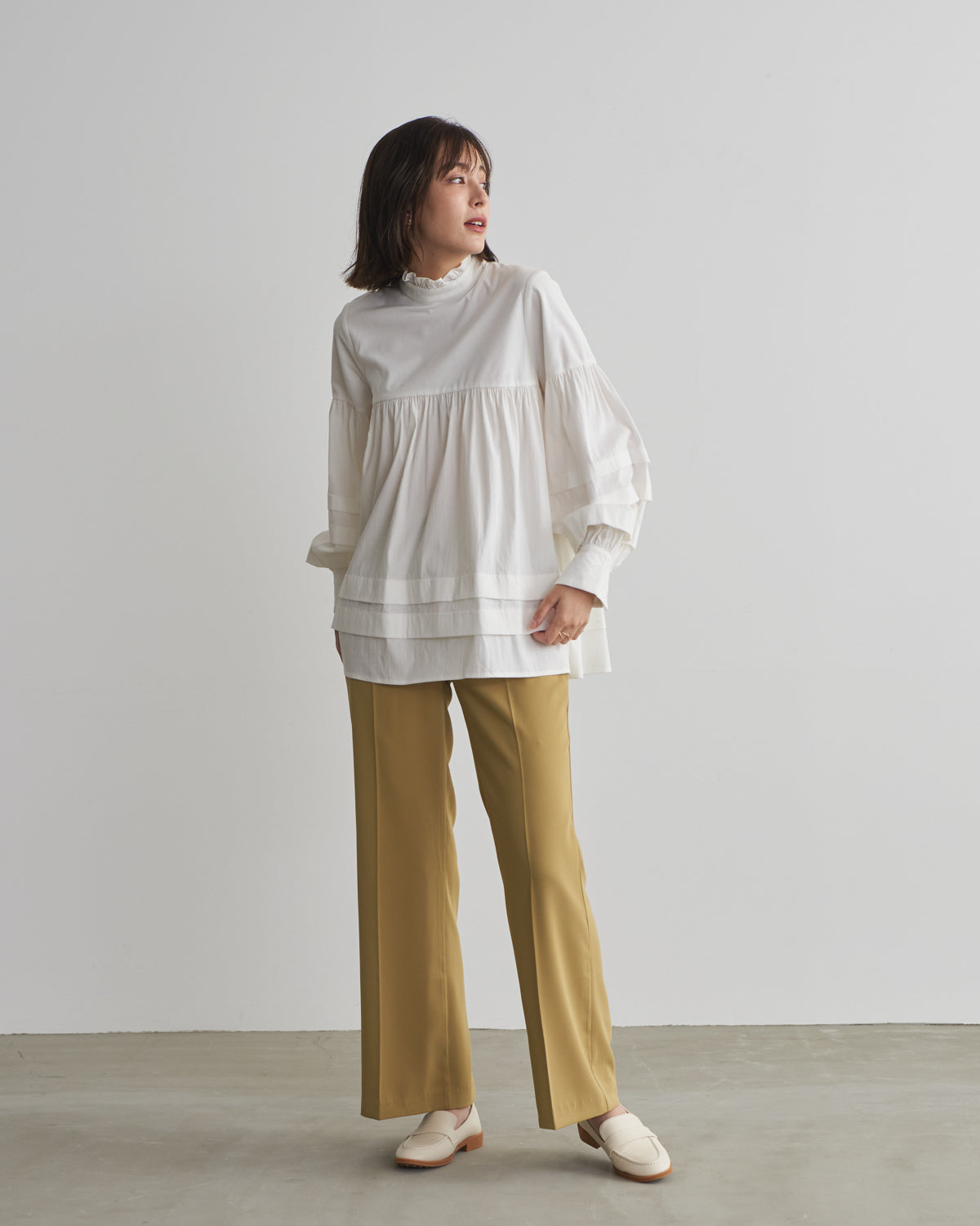 corduroy block blouse