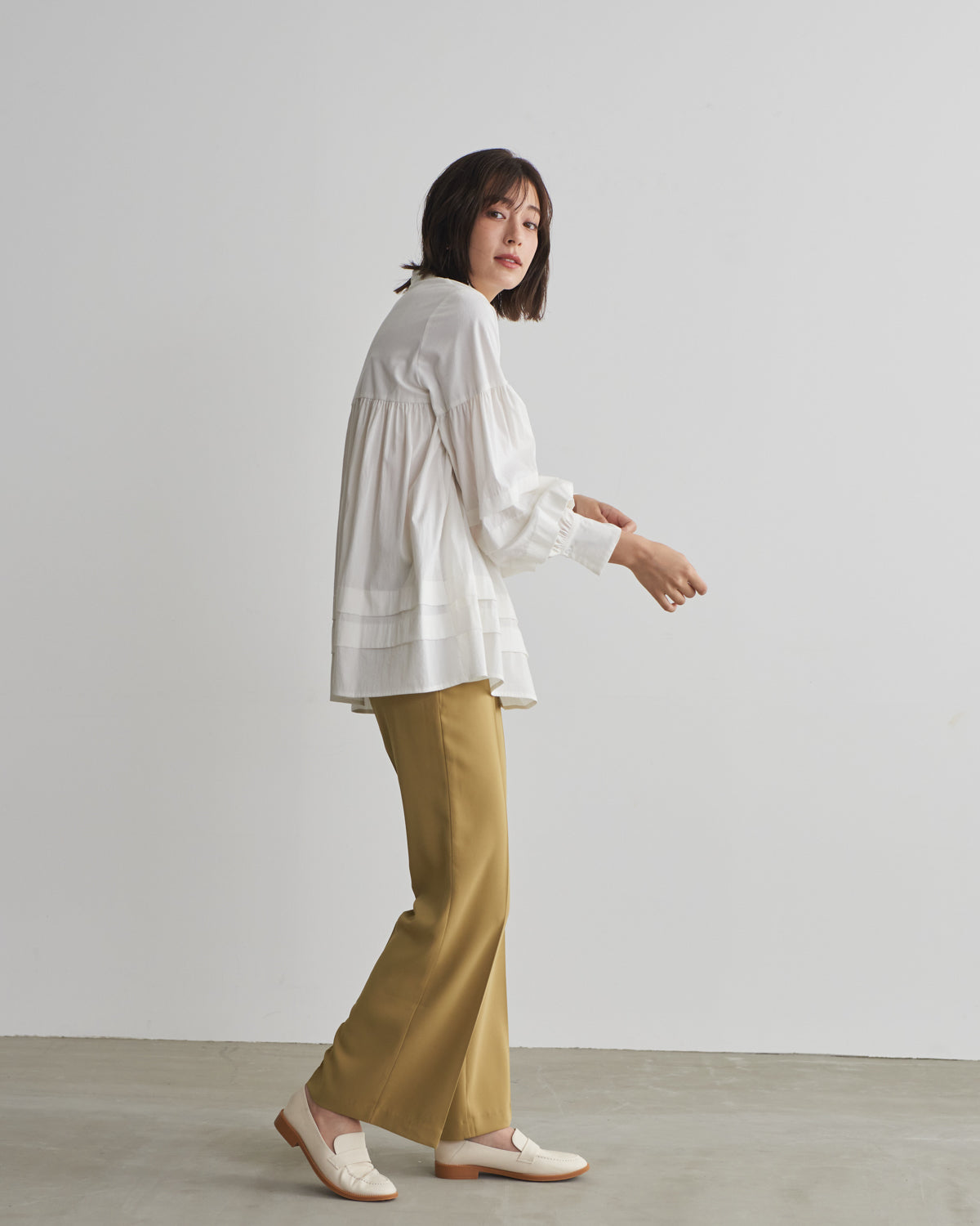 corduroy block blouse
