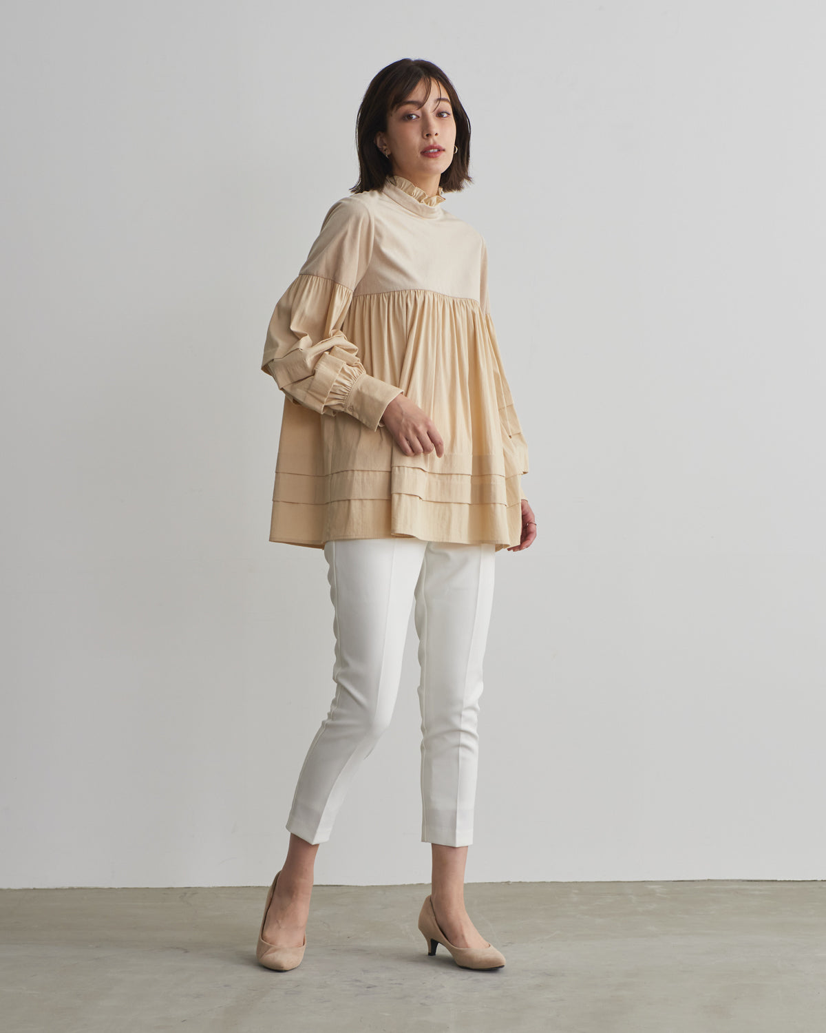 corduroy block blouse